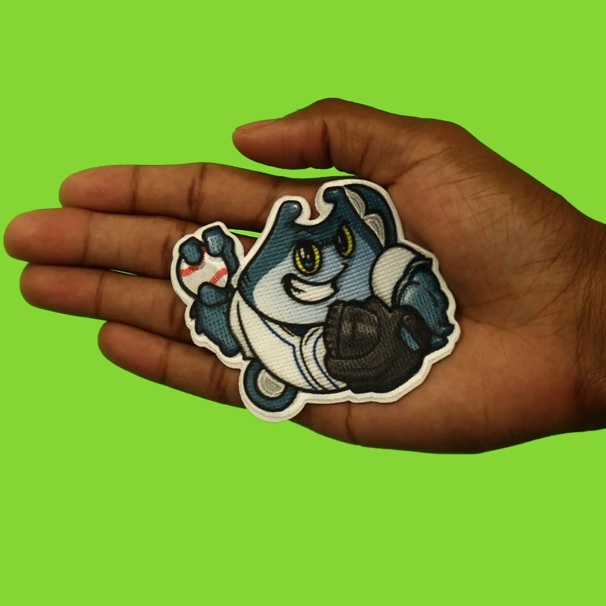 Tampa Florida Mascot PhotoPatch Baseball Sting Ray Parody Embroidery Iron On - Image 2
