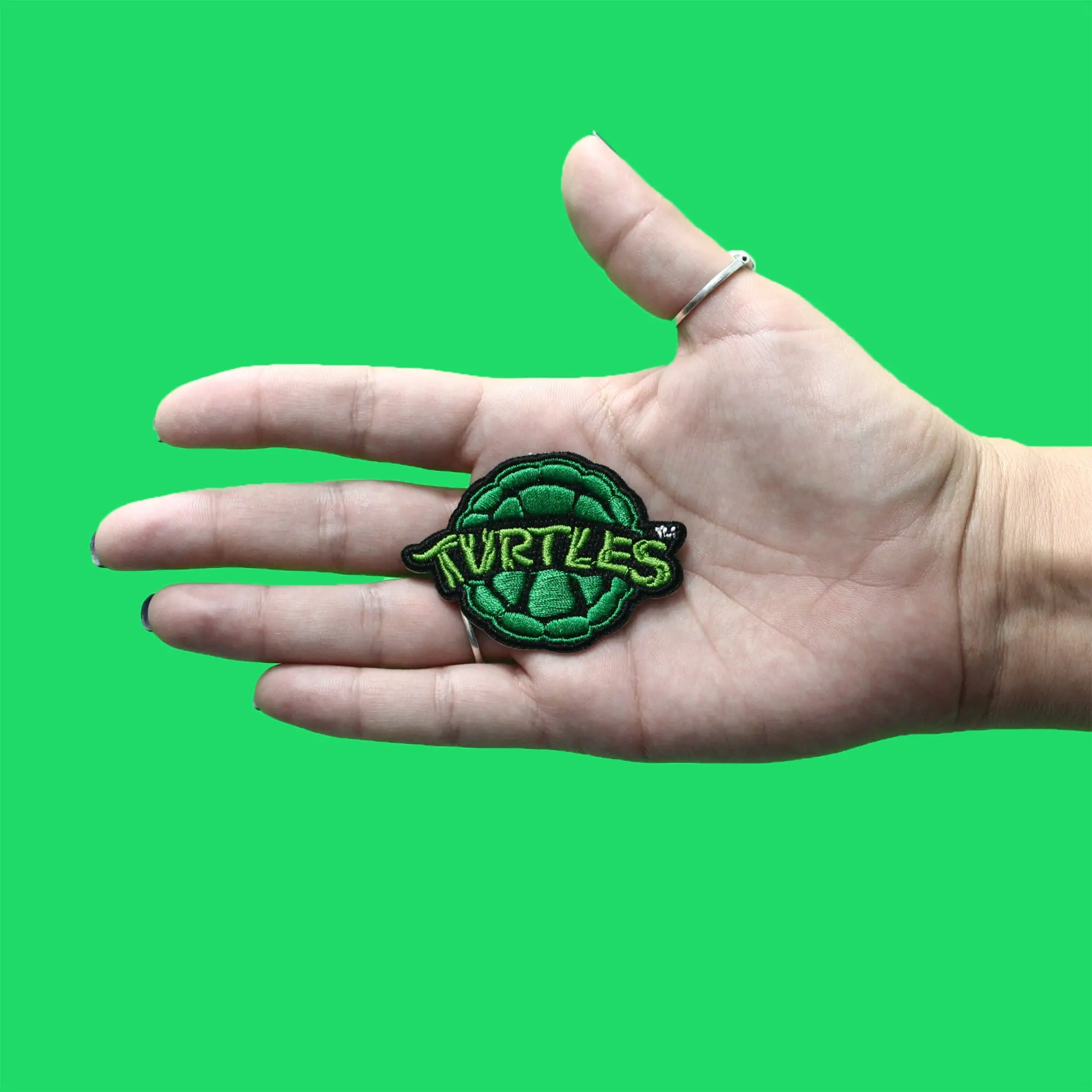 Teenage Mutant Ninja Turtles Logo Patch Nostalgic 80s Cartoon Embroidered Iron On - Image 2