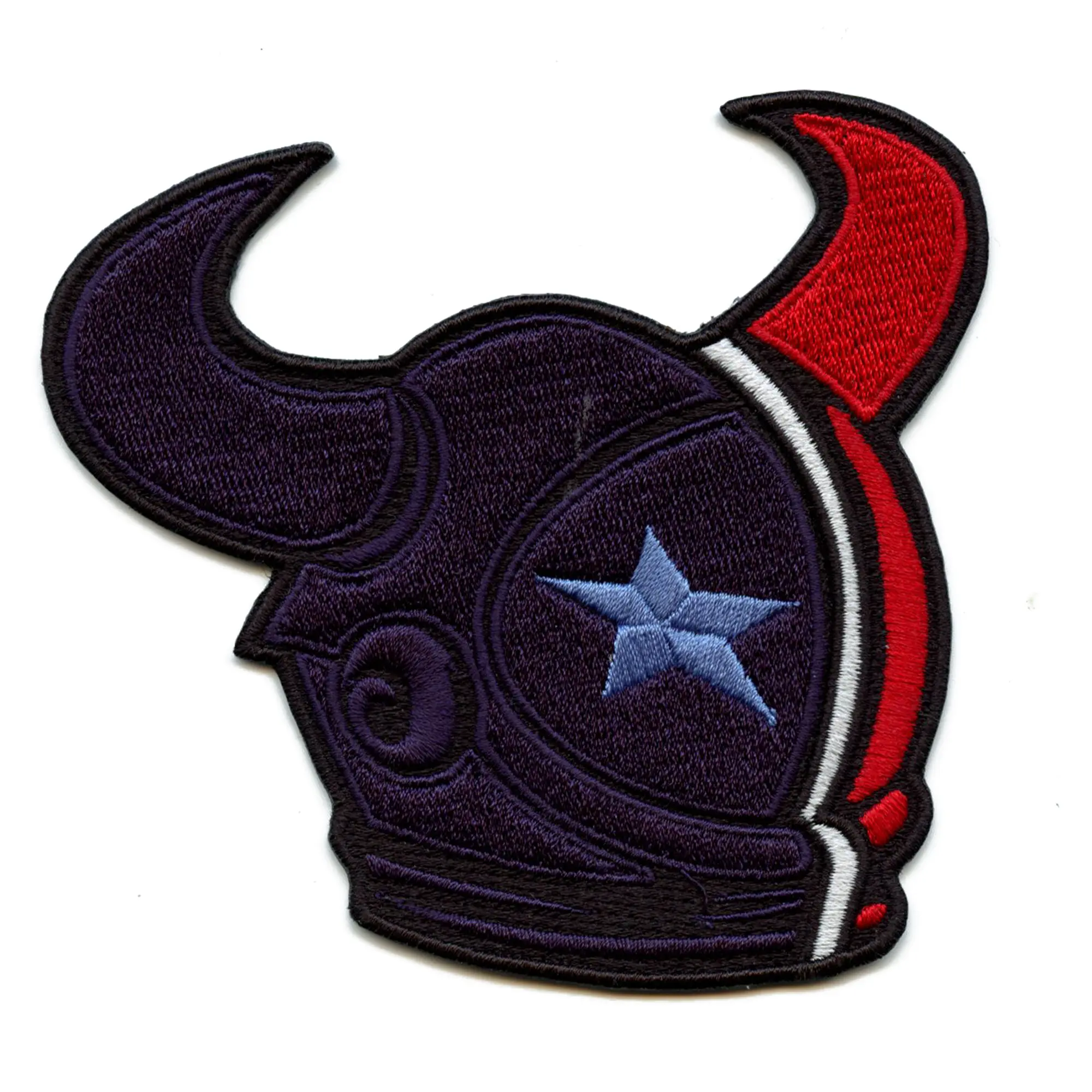 Texas Astronaut Helmet Patch With Bill Horns Houstonian Football Pride Embroidered Iron On - Image 2