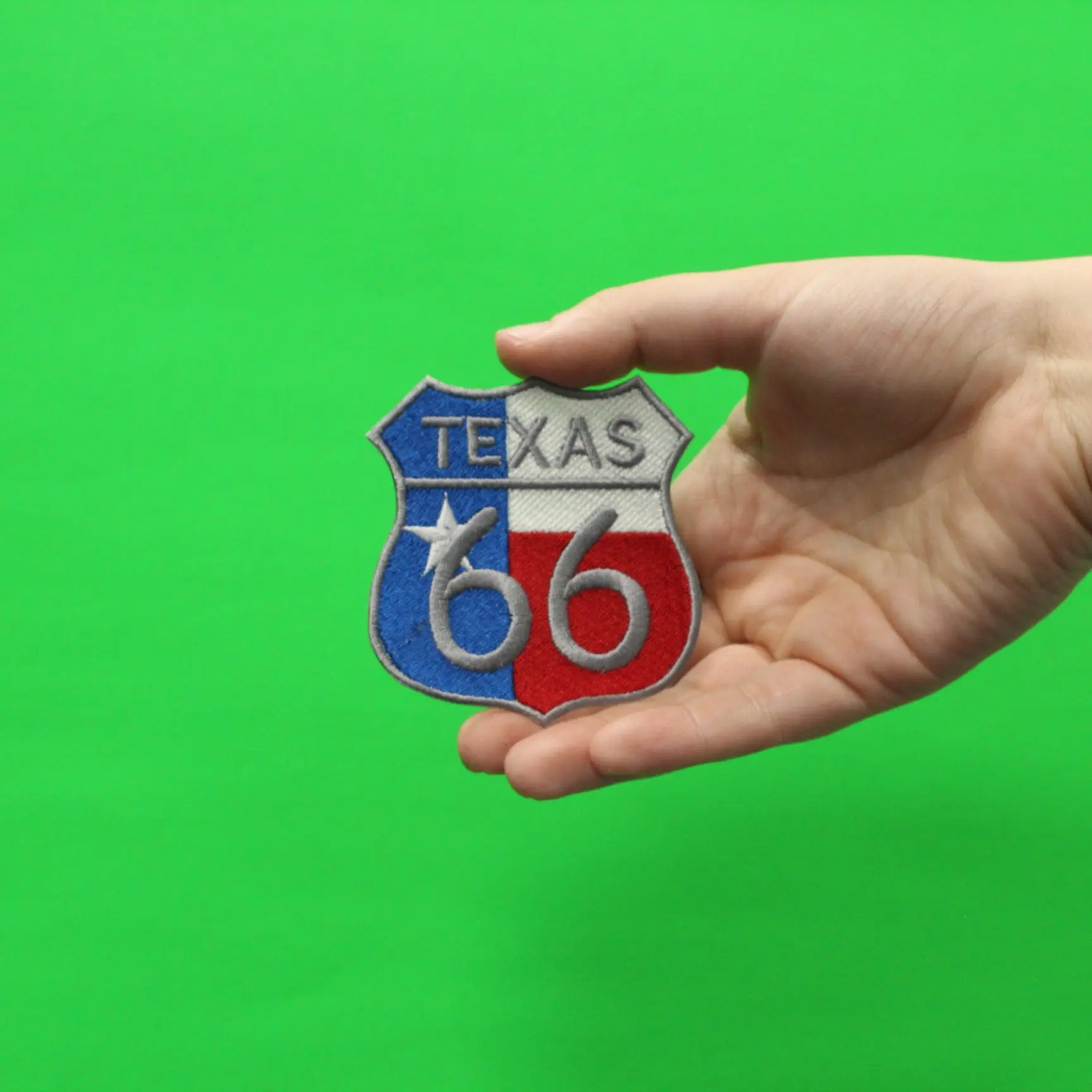 Texas Flag Route 66 Freeway Sign Embroidered Iron On Patch - Image 2