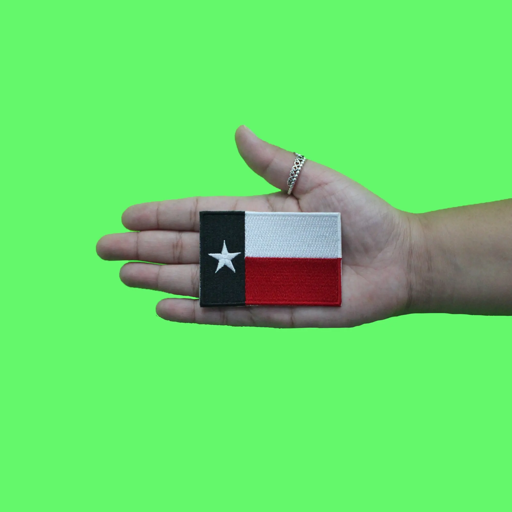 Texas Flag College Patch Lubbock Pride Red/Black Embroidered Iron On - Image 2