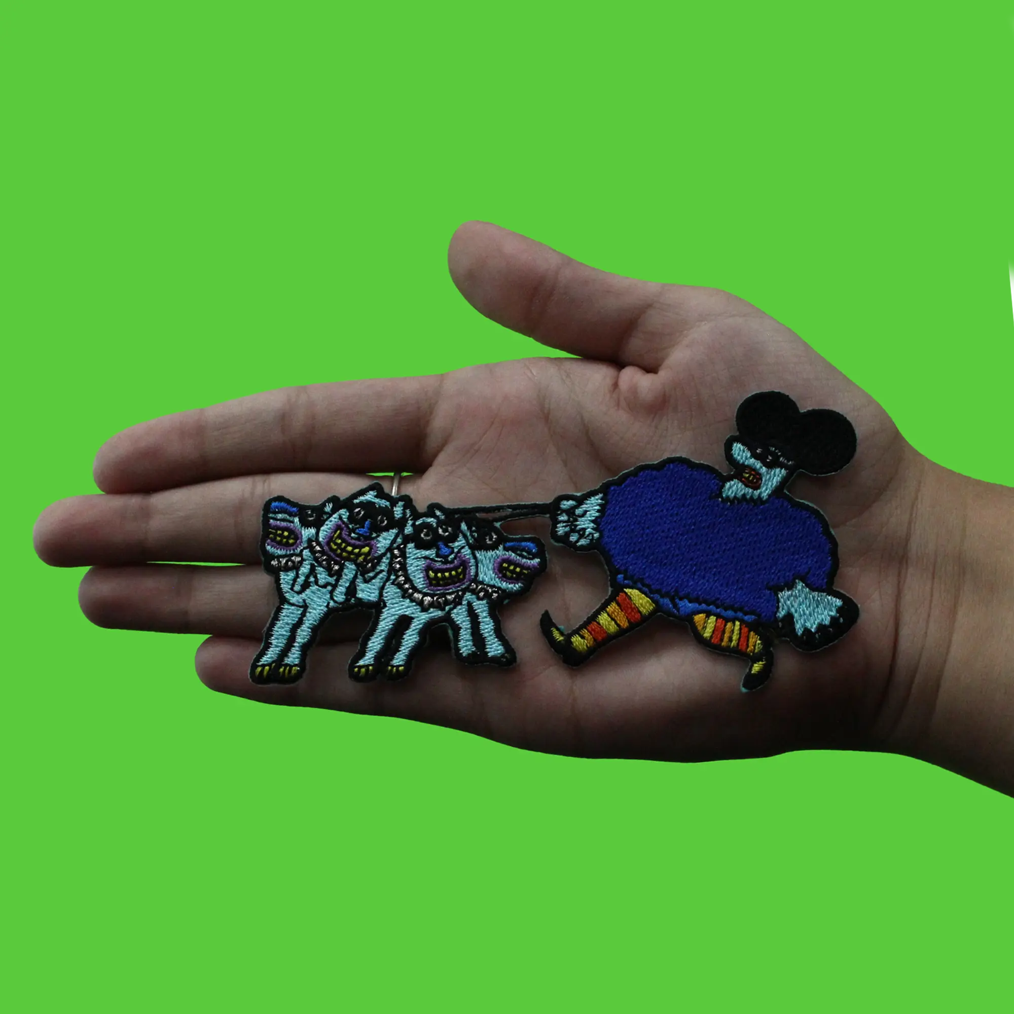 The Beatles Blue Meanie & Dogs Patch British Rock Band Embroidered Iron On - Image 2