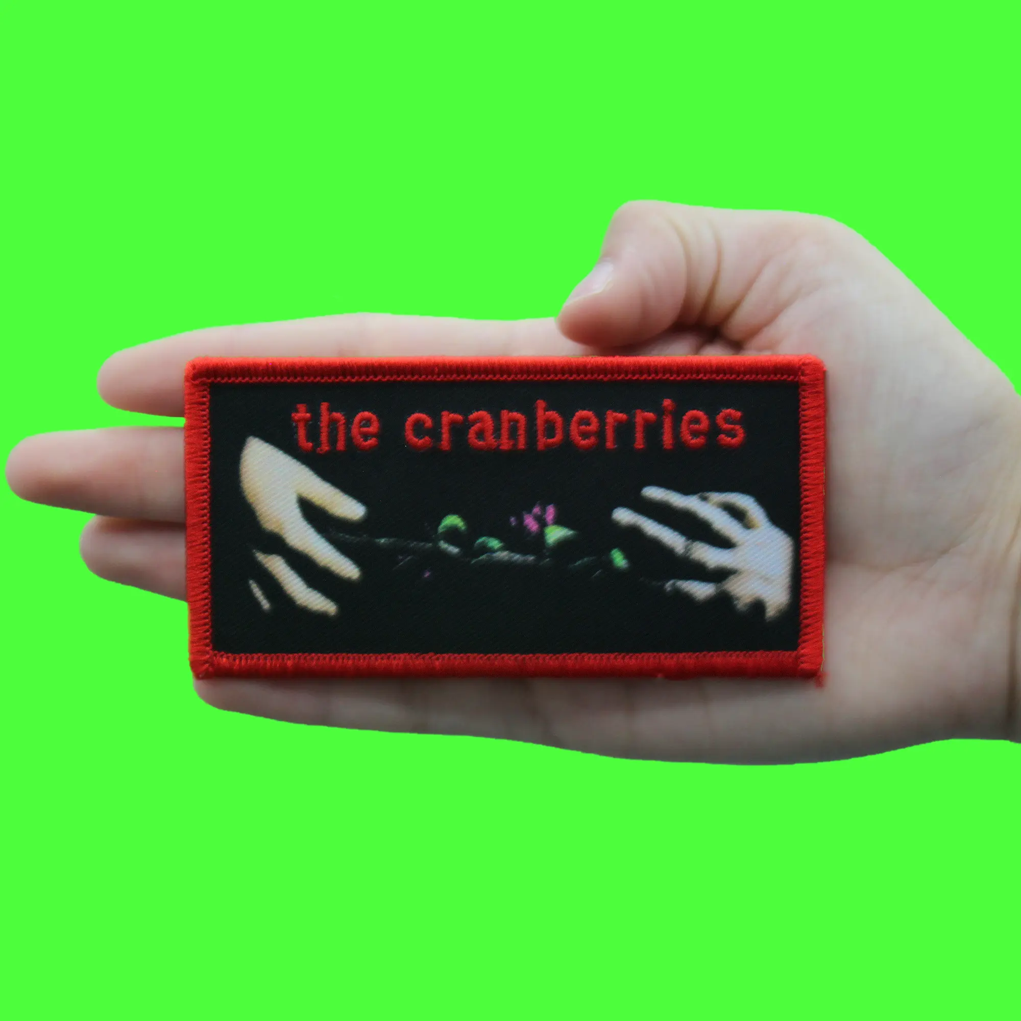 The Cranberries Hands Patch Flower Alternative Rock Embroidered Iron On - Image 2