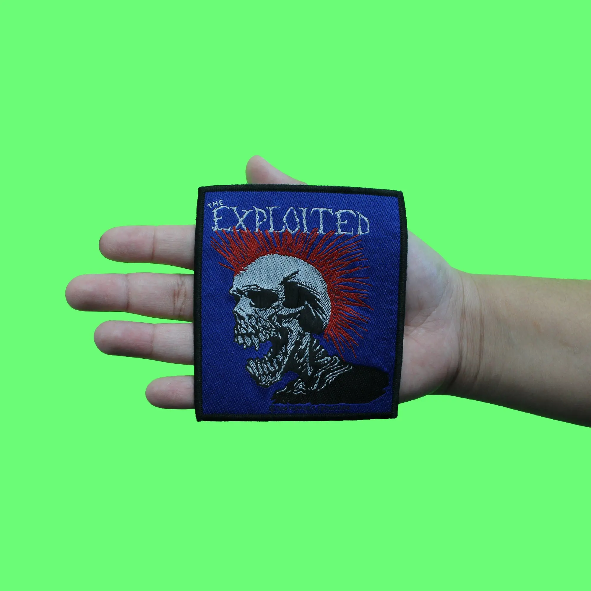 The Exploited Mohican Skull Patch Scottish Punk Mohawk Woven Sew On - Image 2