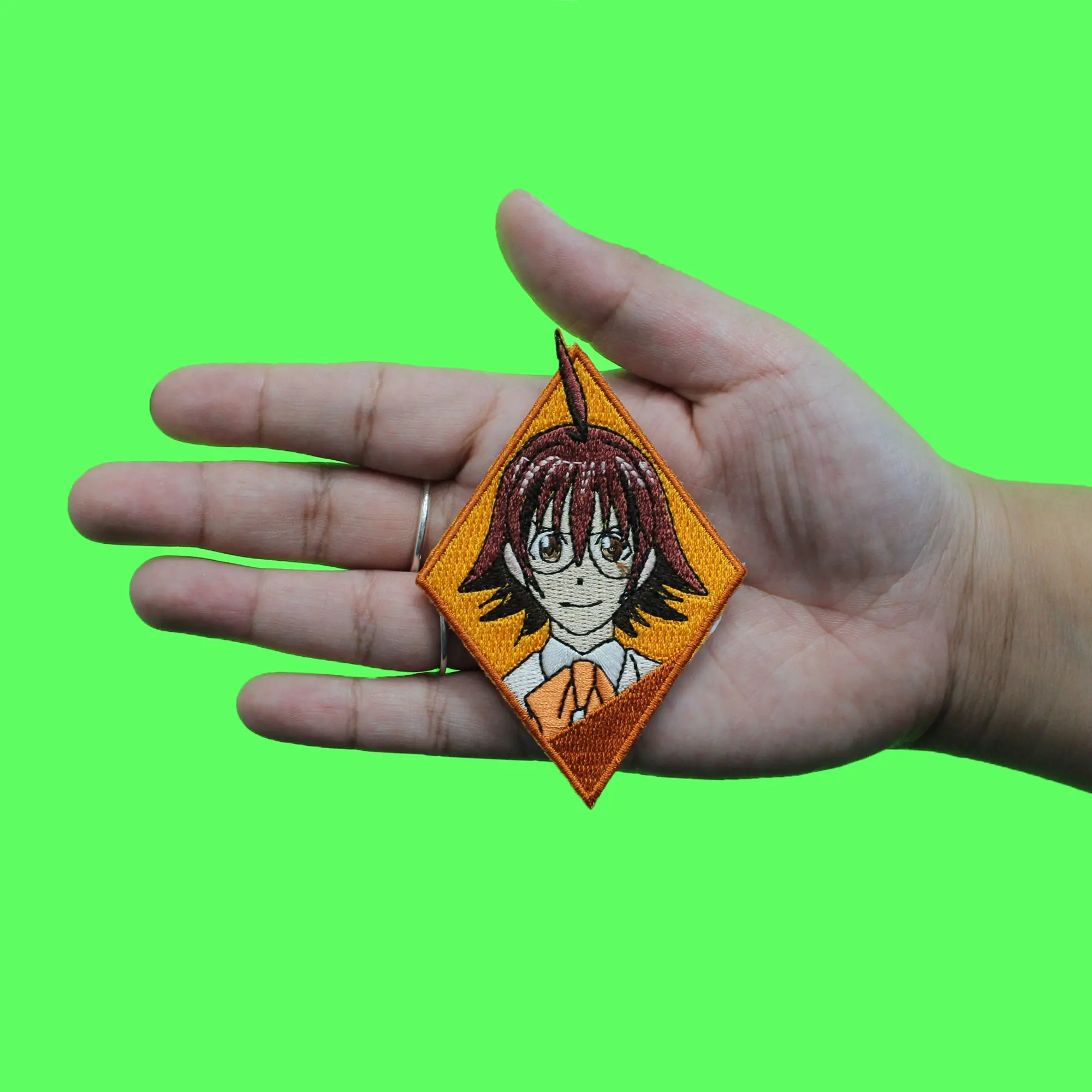 The God Of High School Yoo Patch Orange Dimond Head Shot Embroidered Iron On - Image 2