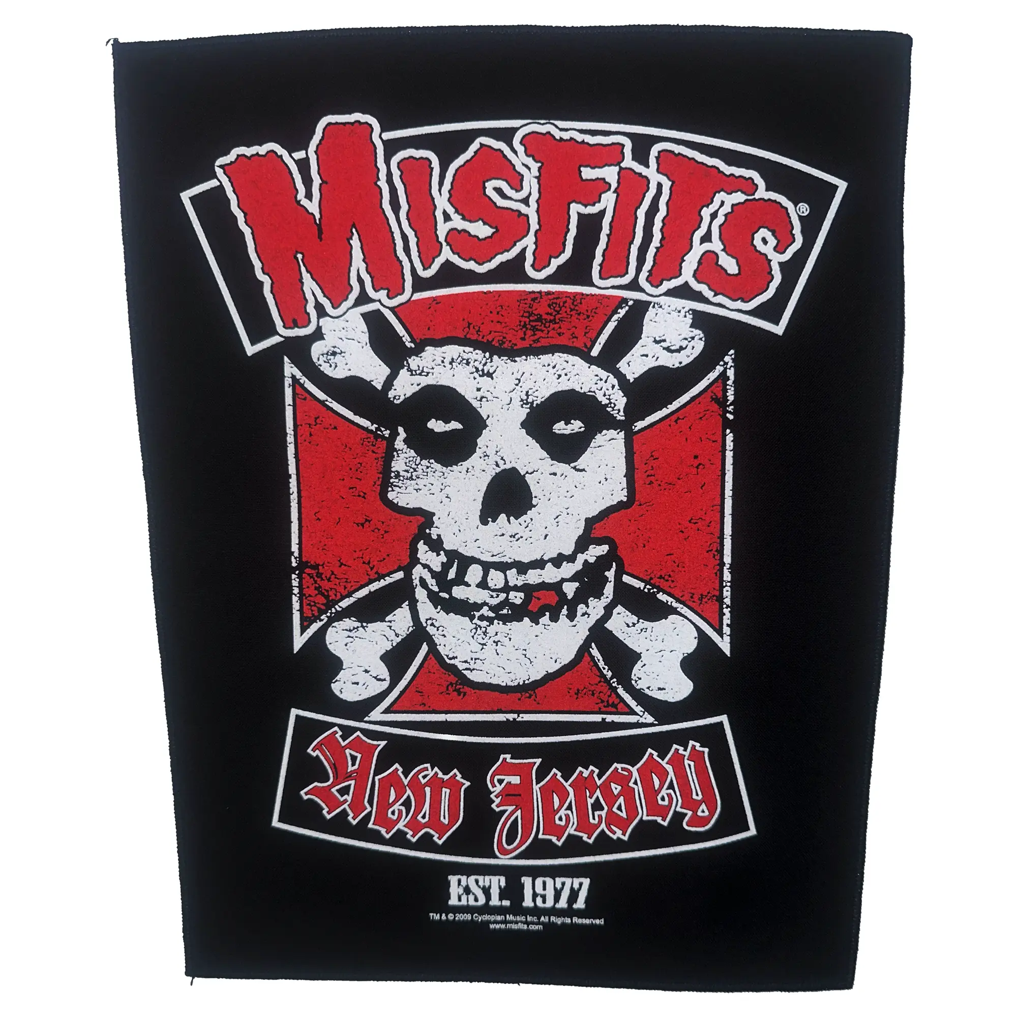 The Misfits Biker Back Patch Punk Rock Est. 1977 XL DTG Printed Sew On