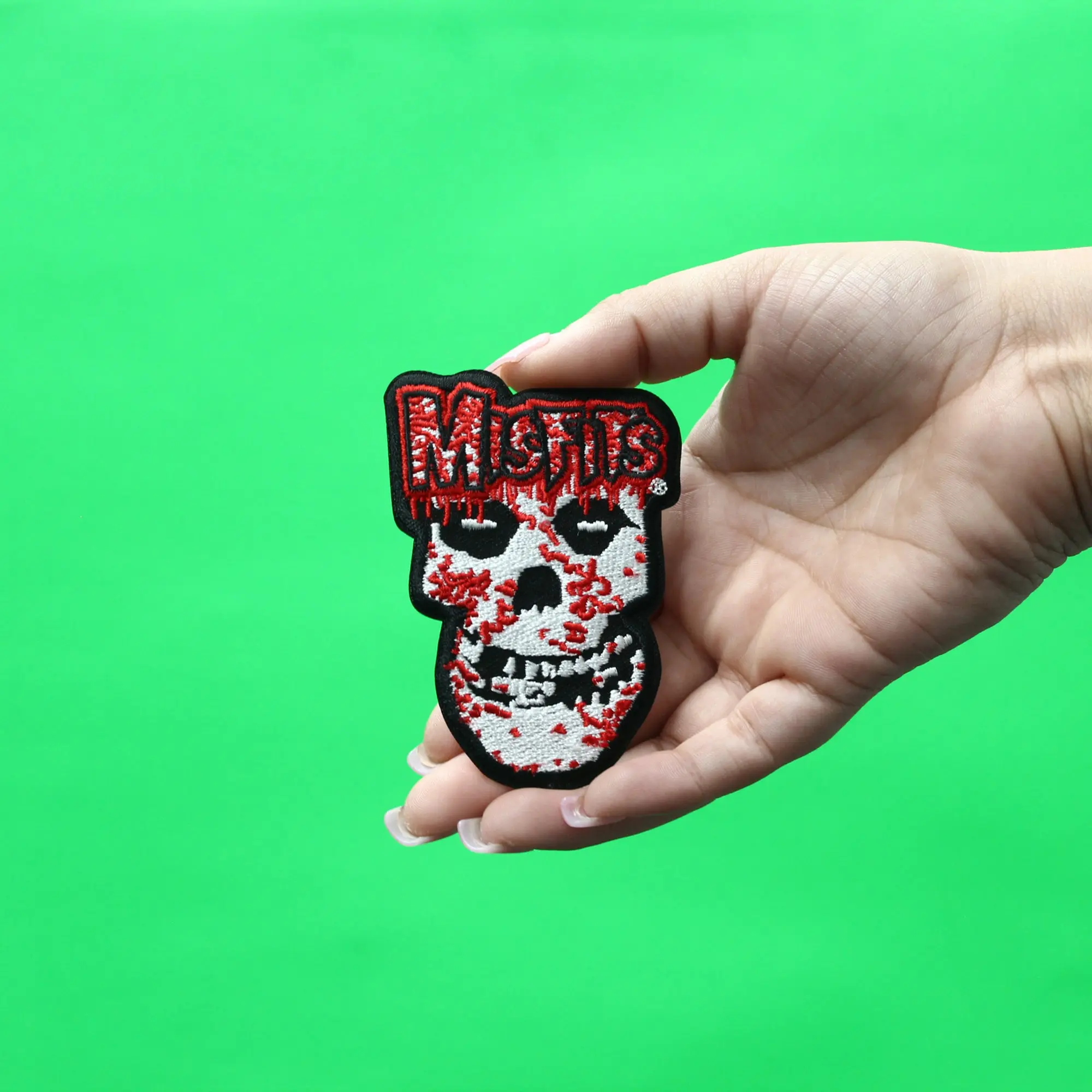 The Misfits Bloody Skull Patch Classic Punk Rock Embroidered Iron On - Image 2