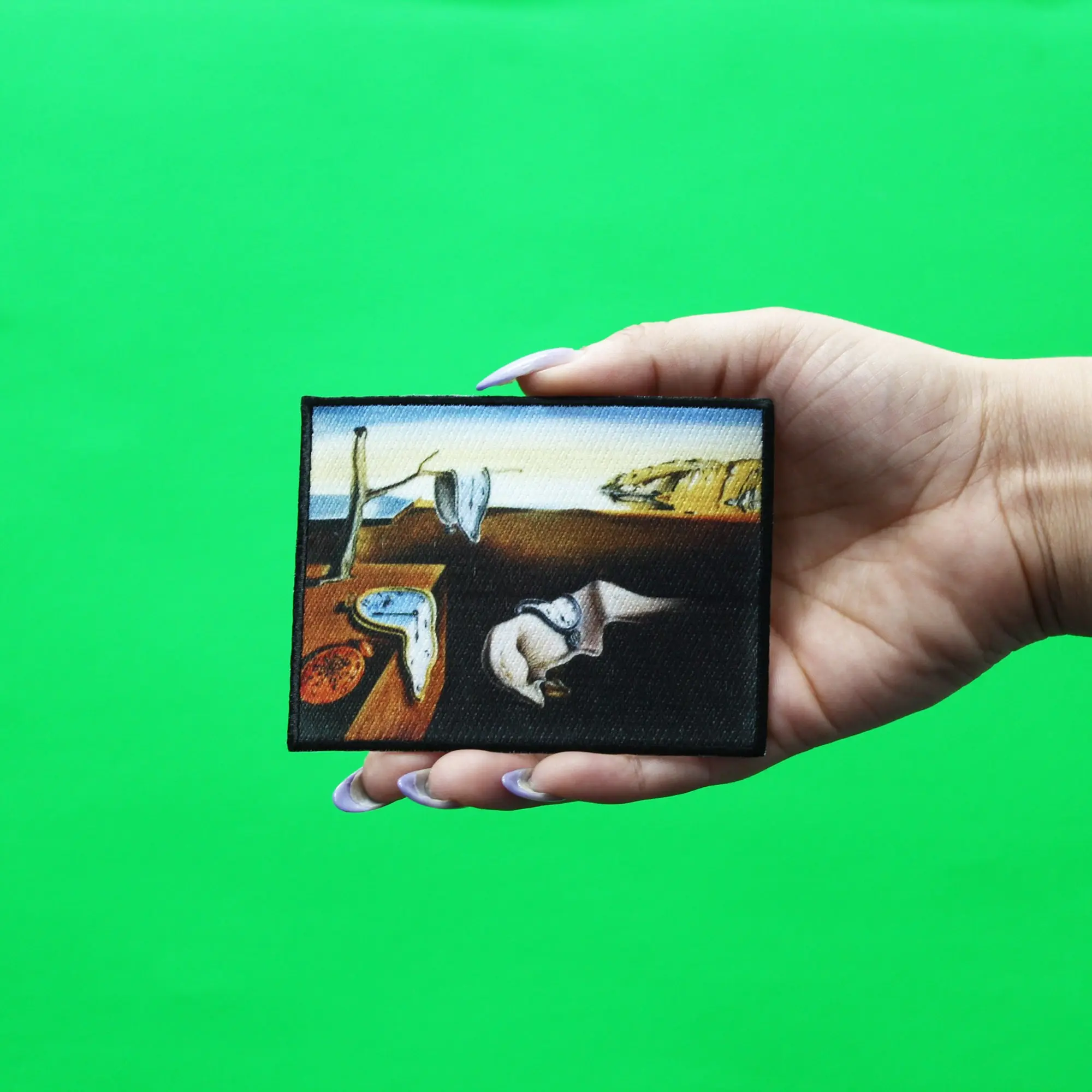 The Persistence Of Memory Painting Photo Patch Salvador Dali Embroidered Iron On Small - Image 2