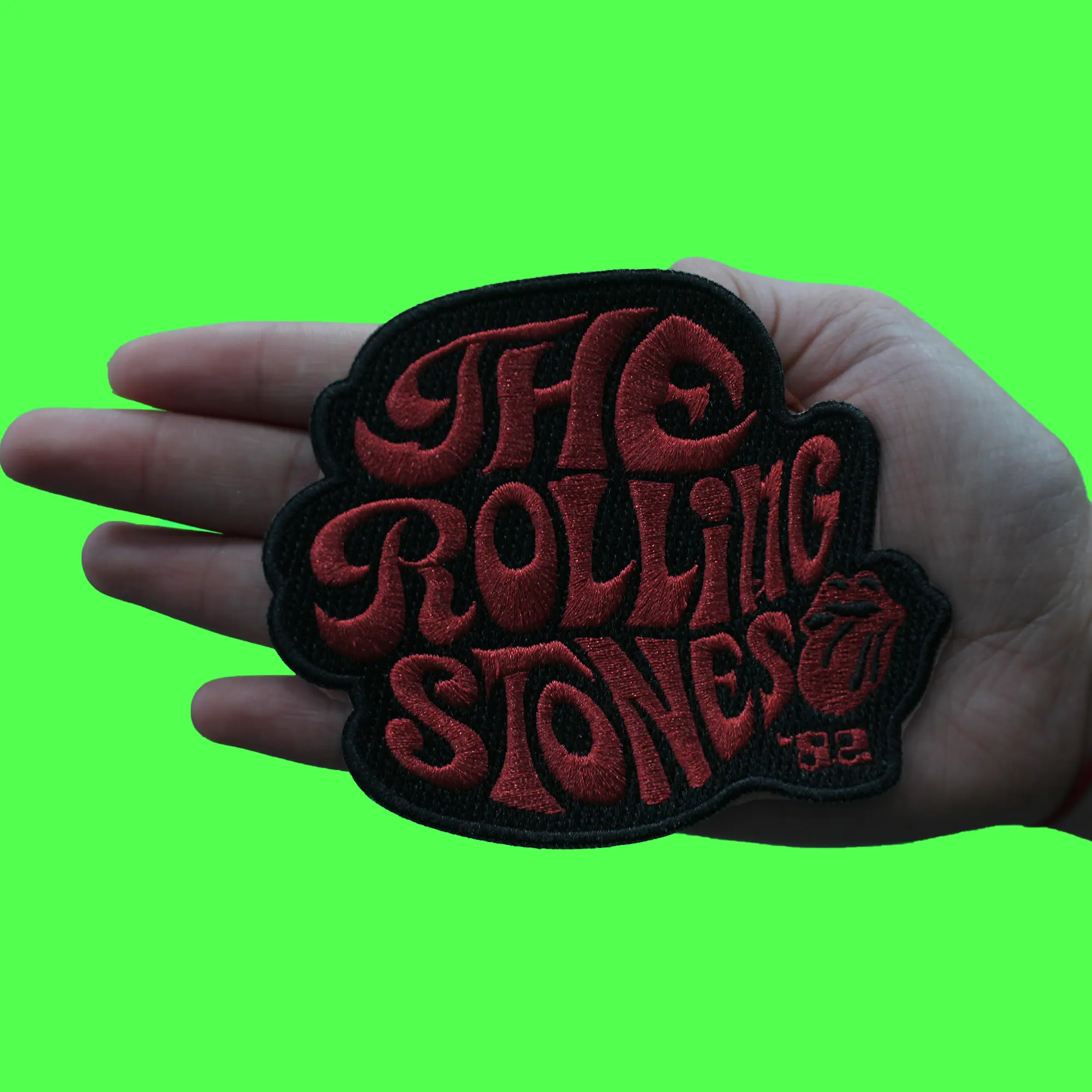 The Rolling Stones '82 Swirl Logo Patch Rock Folk Band Embroidered Iron On - Image 2