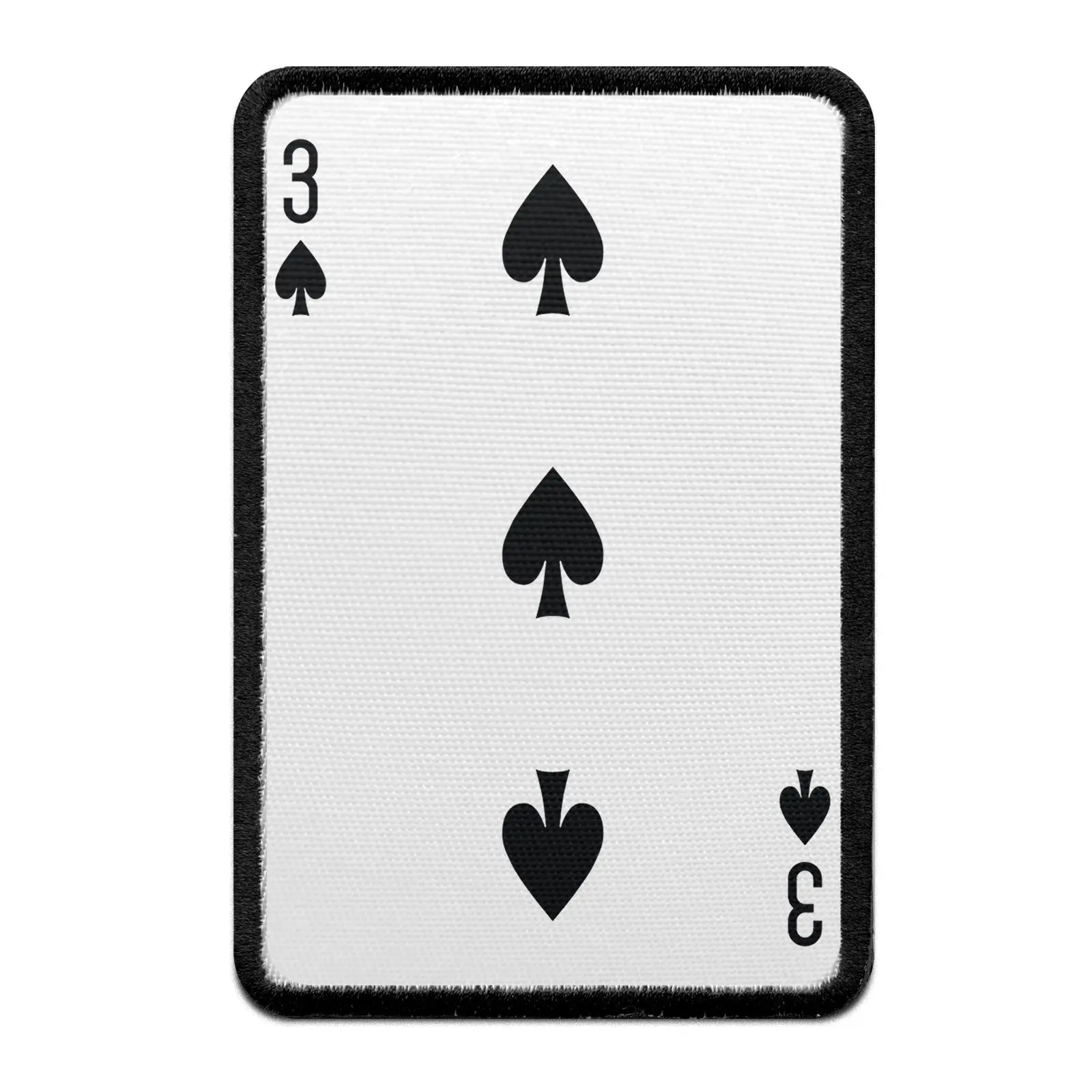 Three Of Spades Card FotoPatch Game Deck Embroidered Iron On