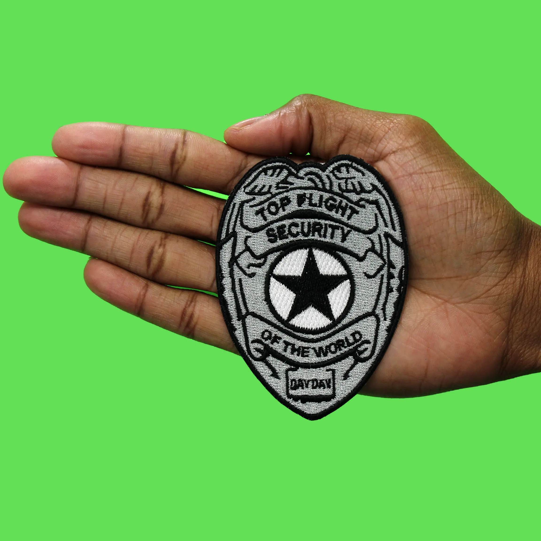 Top Flight Security Of The World Patch Day-Day Guard Badge Embroidered Iron On - Image 2