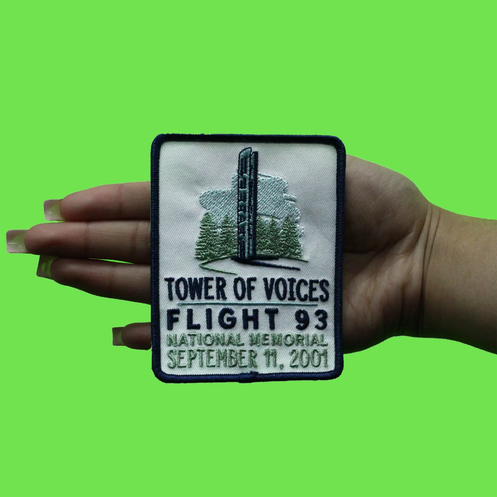 Tower Of Voices Flight 93 Patch National Memorial Monument Embroidered Iron On - Image 3