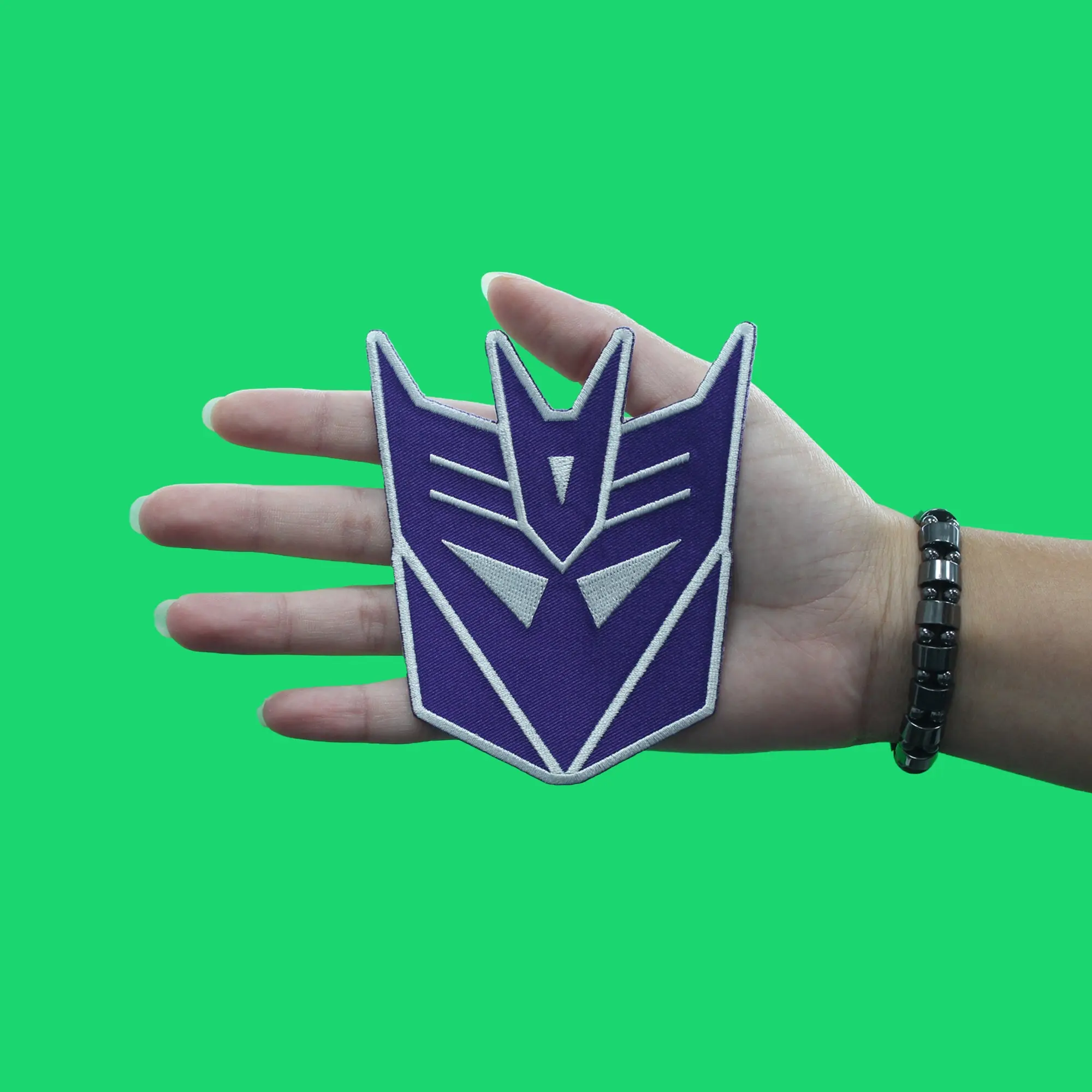 Decepticons Purple Transformers Helmet Patch Megatron Embroidered Iron On - Image 3