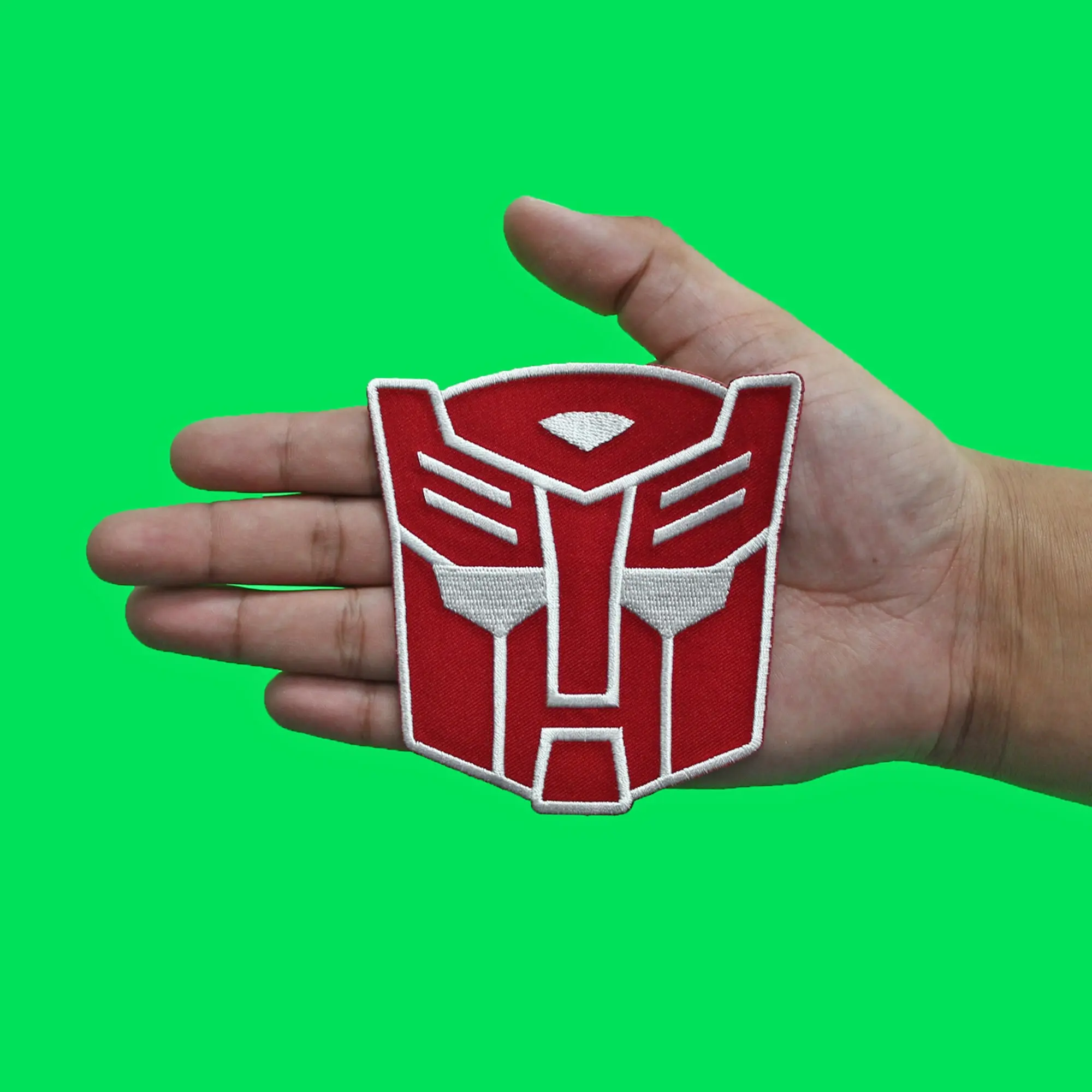 Autobots Red Transformers Helmet Patch Leader Optimus Prime Embroidered Iron On - Image 3