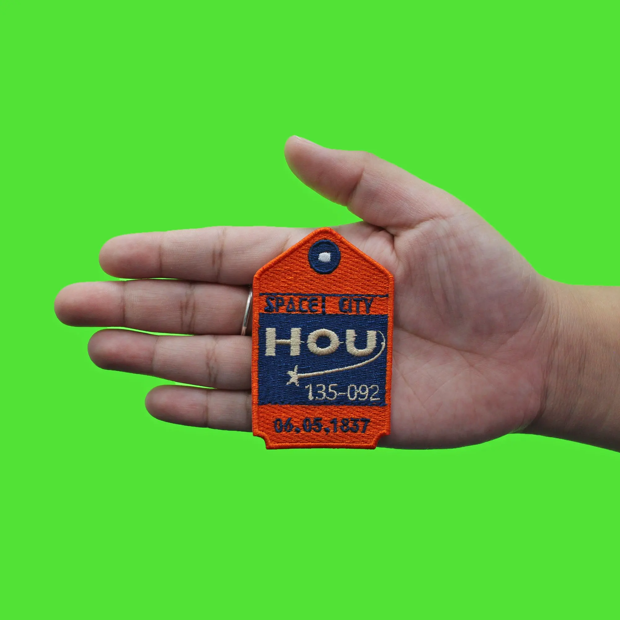 Travel Tag Houston Patch Souvenir Space City Embroidered Iron On - Image 2
