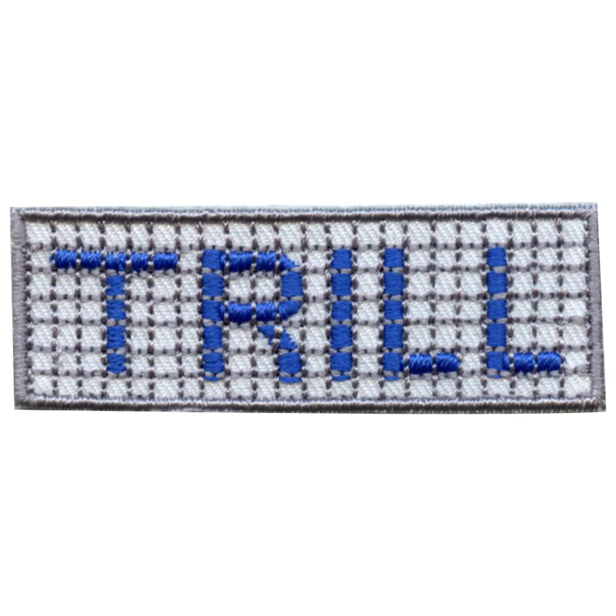 Trill Script Blue Tile Curb Street Sign Iron On Embroidered Patch