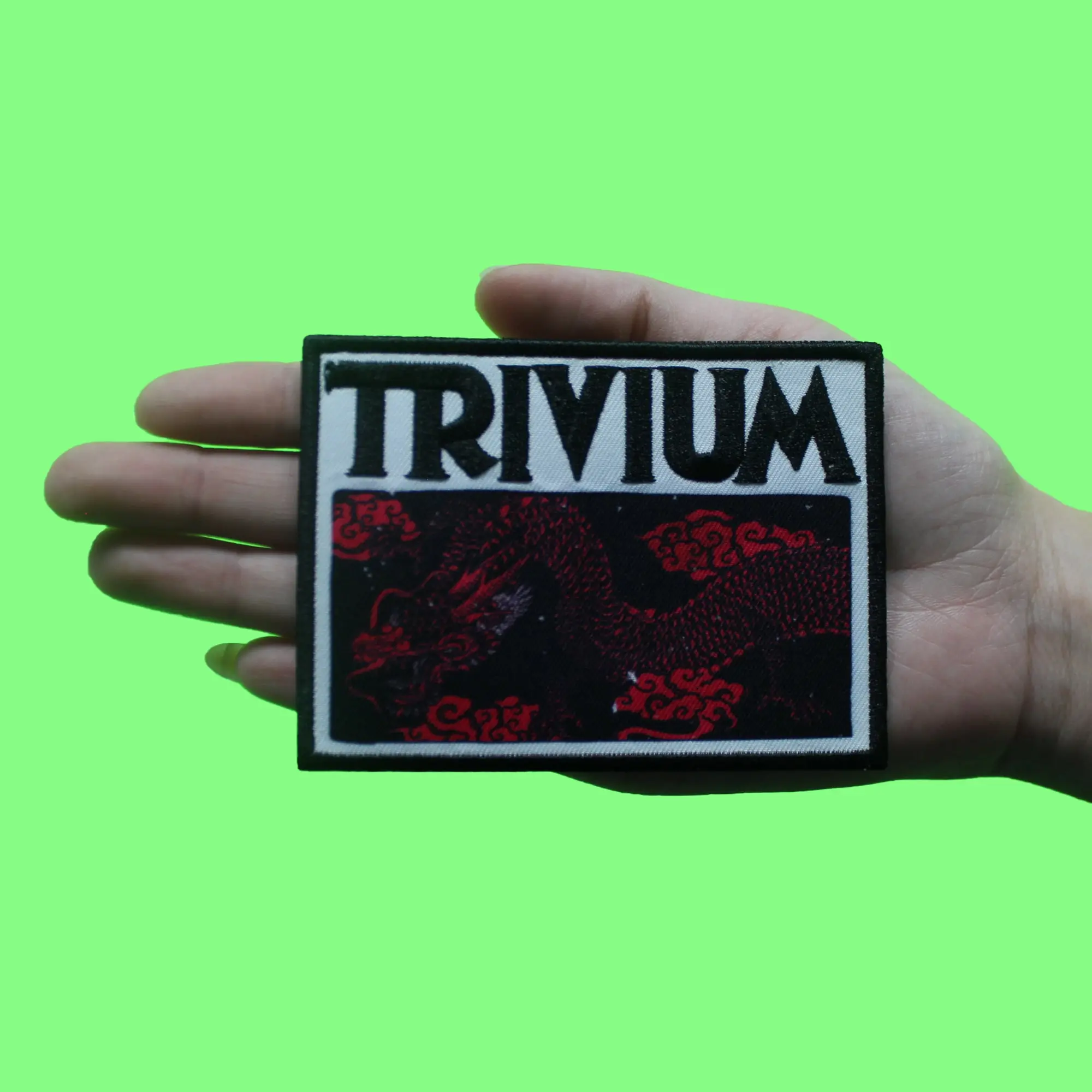 Trivium Rock Band Patch Deadmen & Dragons Silhouette Sublimated Embroidery Iron On - Image 2