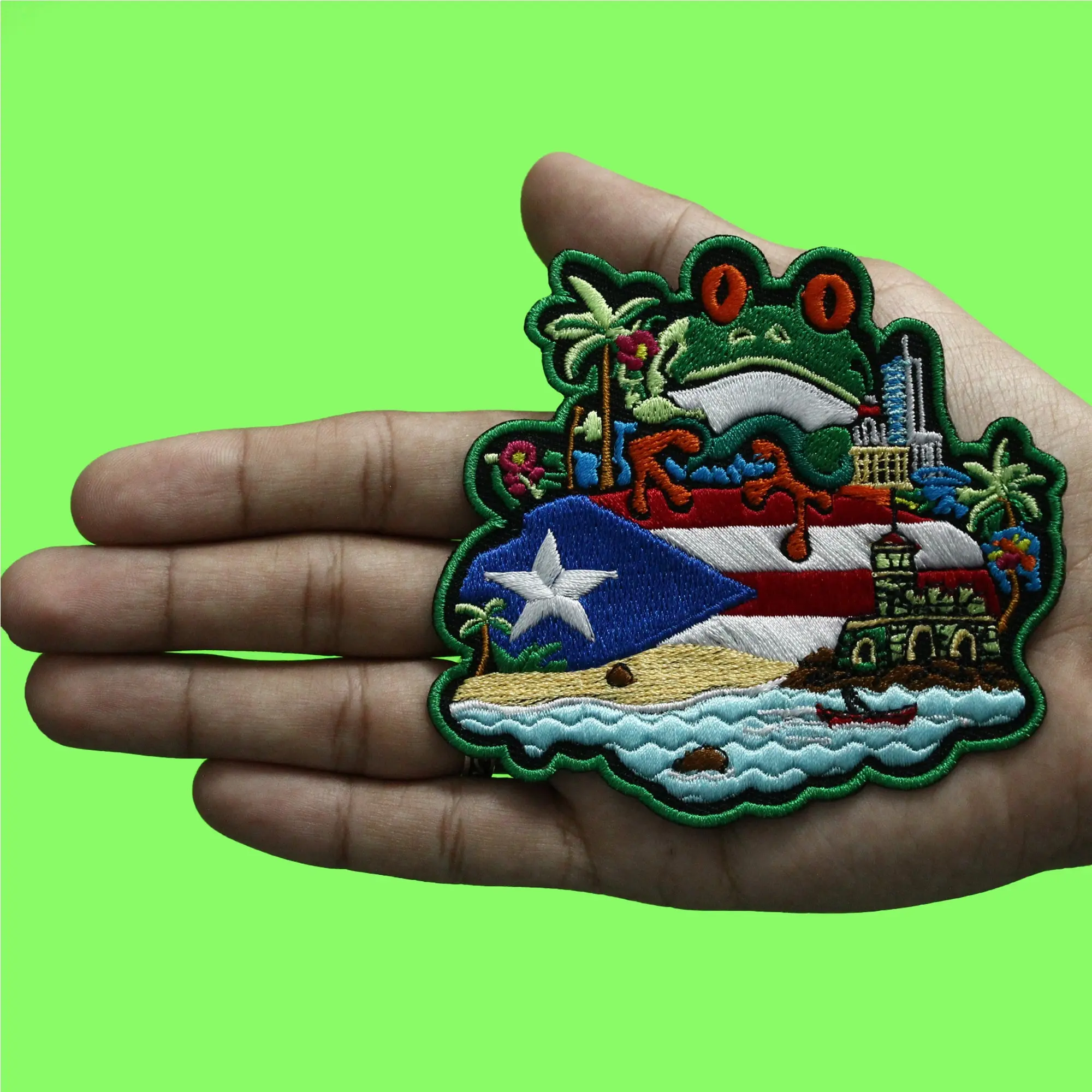 Puerto Rico Coqui Patch Tropical Boricua Travel Embroidered Iron On - Image 2