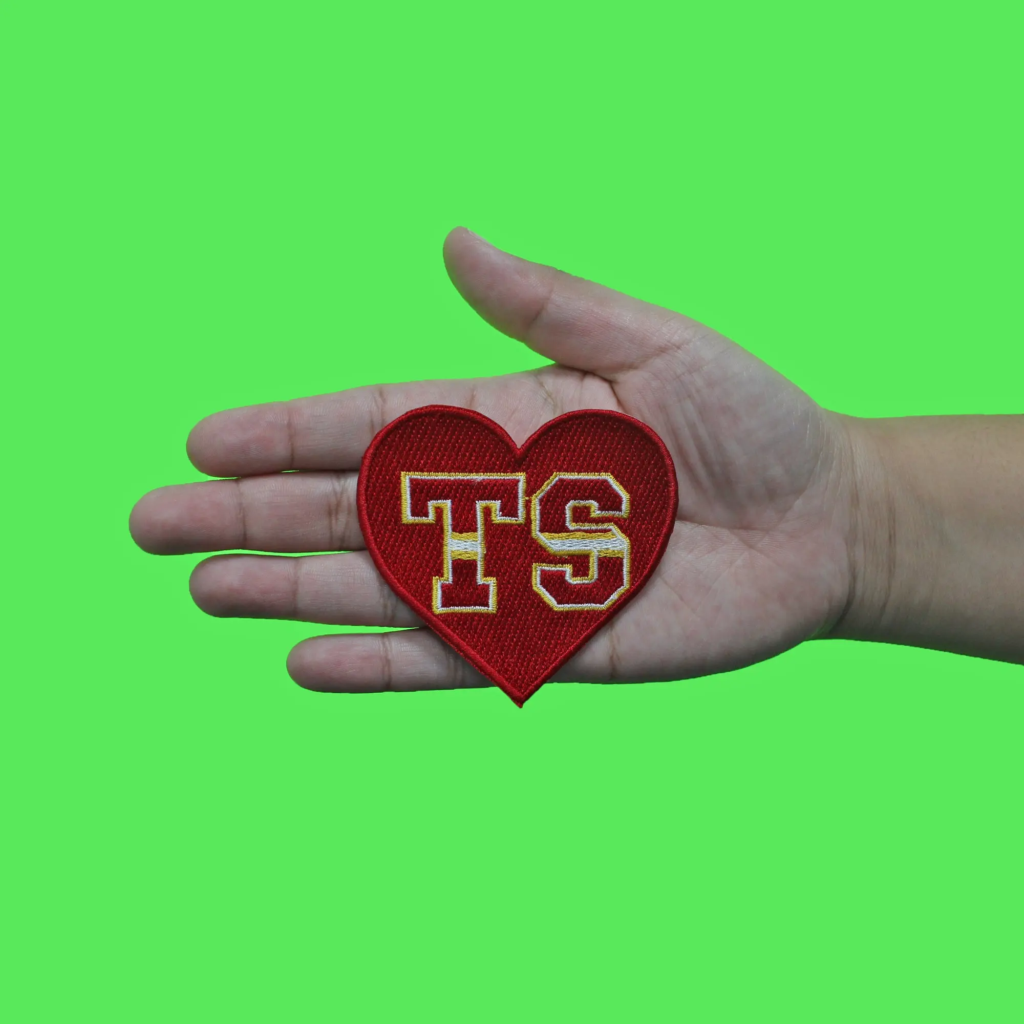 TS Letters Kansas City Heart Patch WAGs Artist Music Embroidered Iron On - Image 2