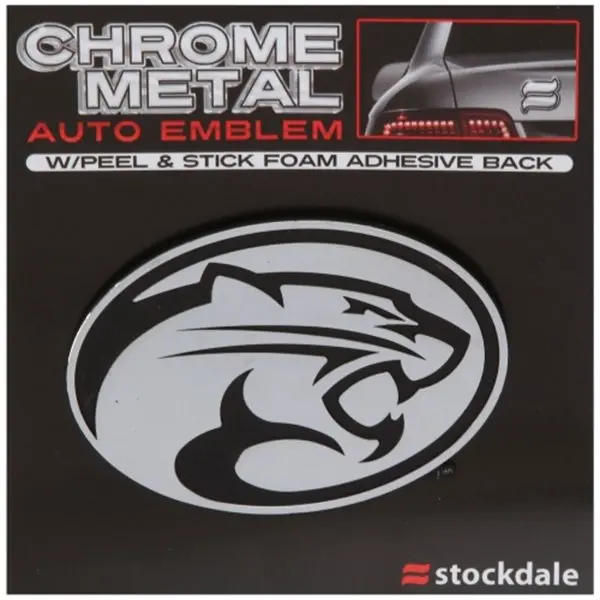 University of Houston Cougars Solid Metal Chrome Plated Car Auto Emblem