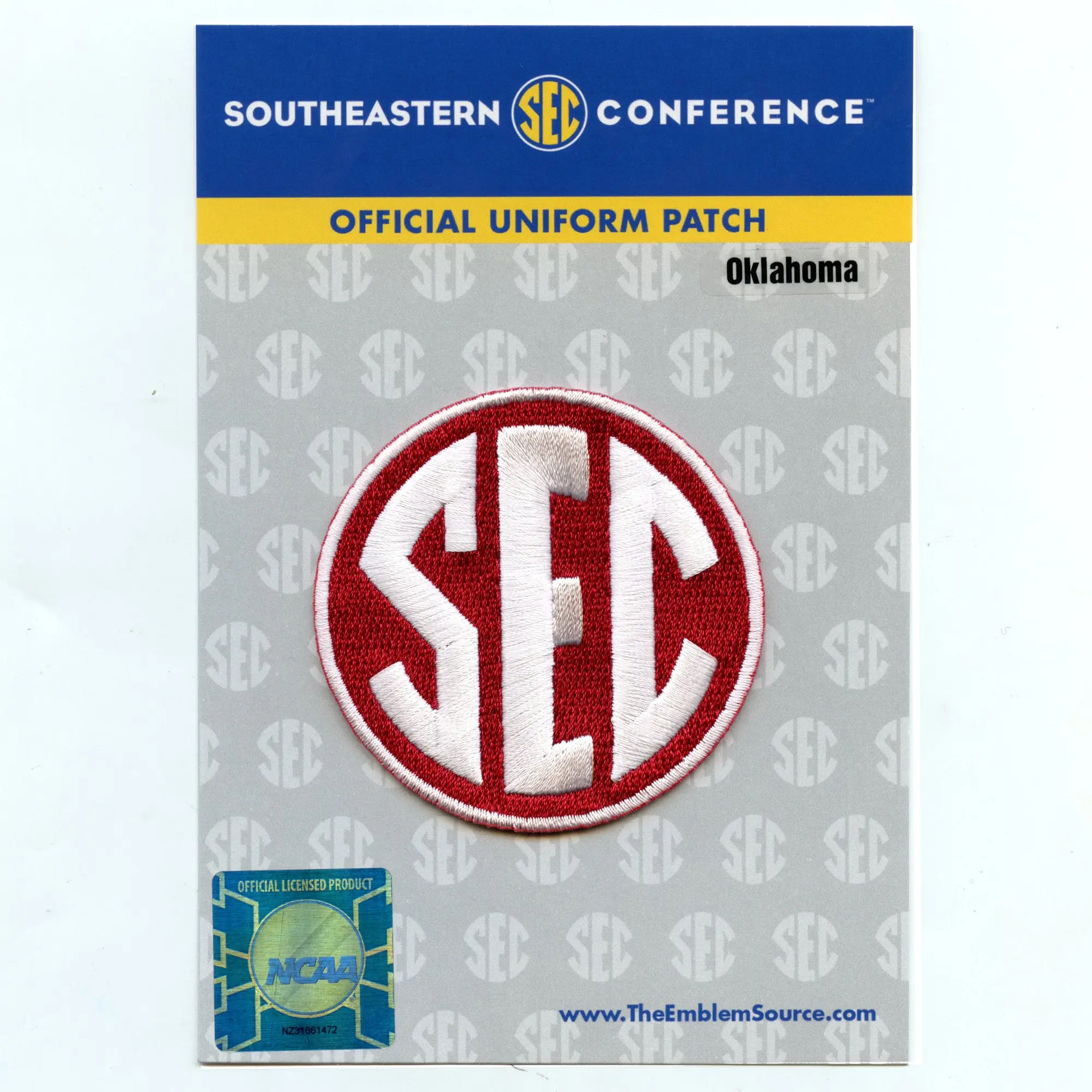 University of Oklahoma SEC Conference Team Jersey Uniform Embroidered Patch - Image 2