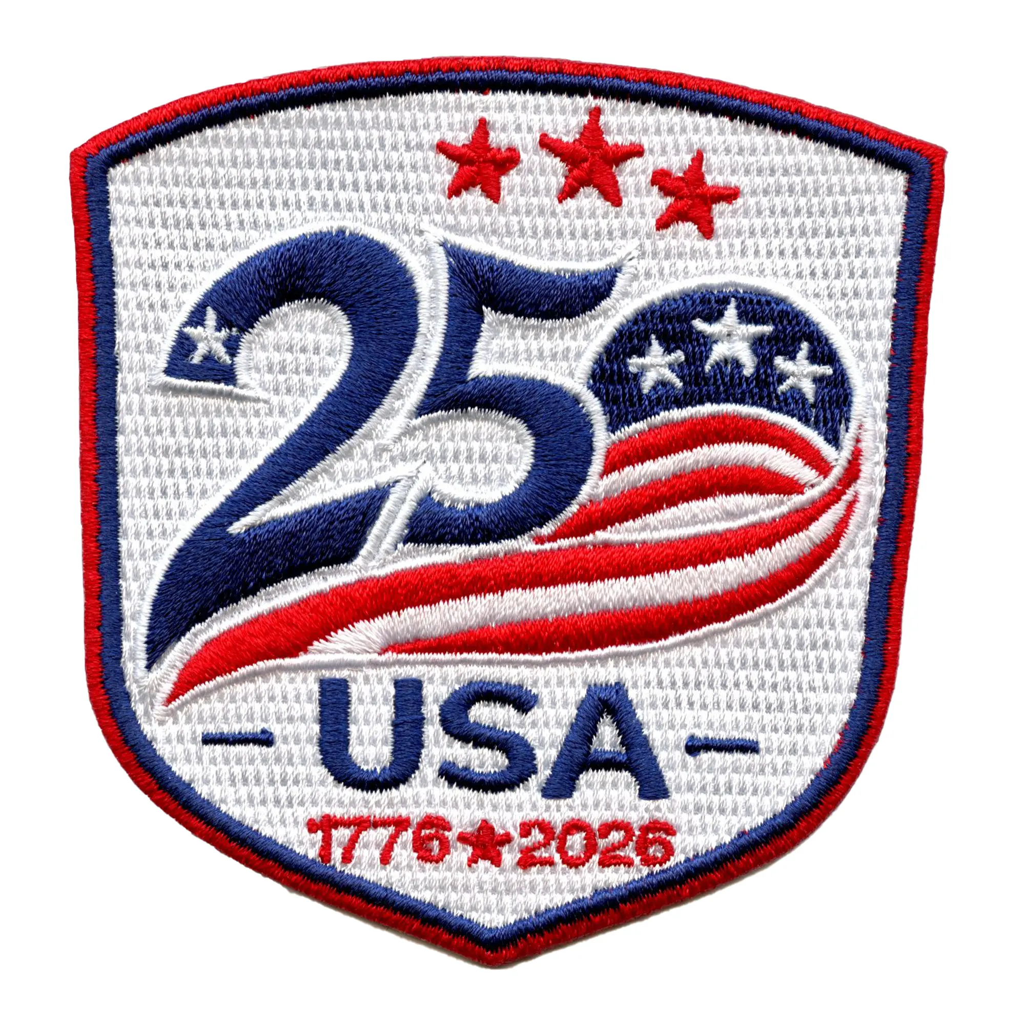 United States 250th Anniversary Patch Patriotic American History Embroidered Iron On