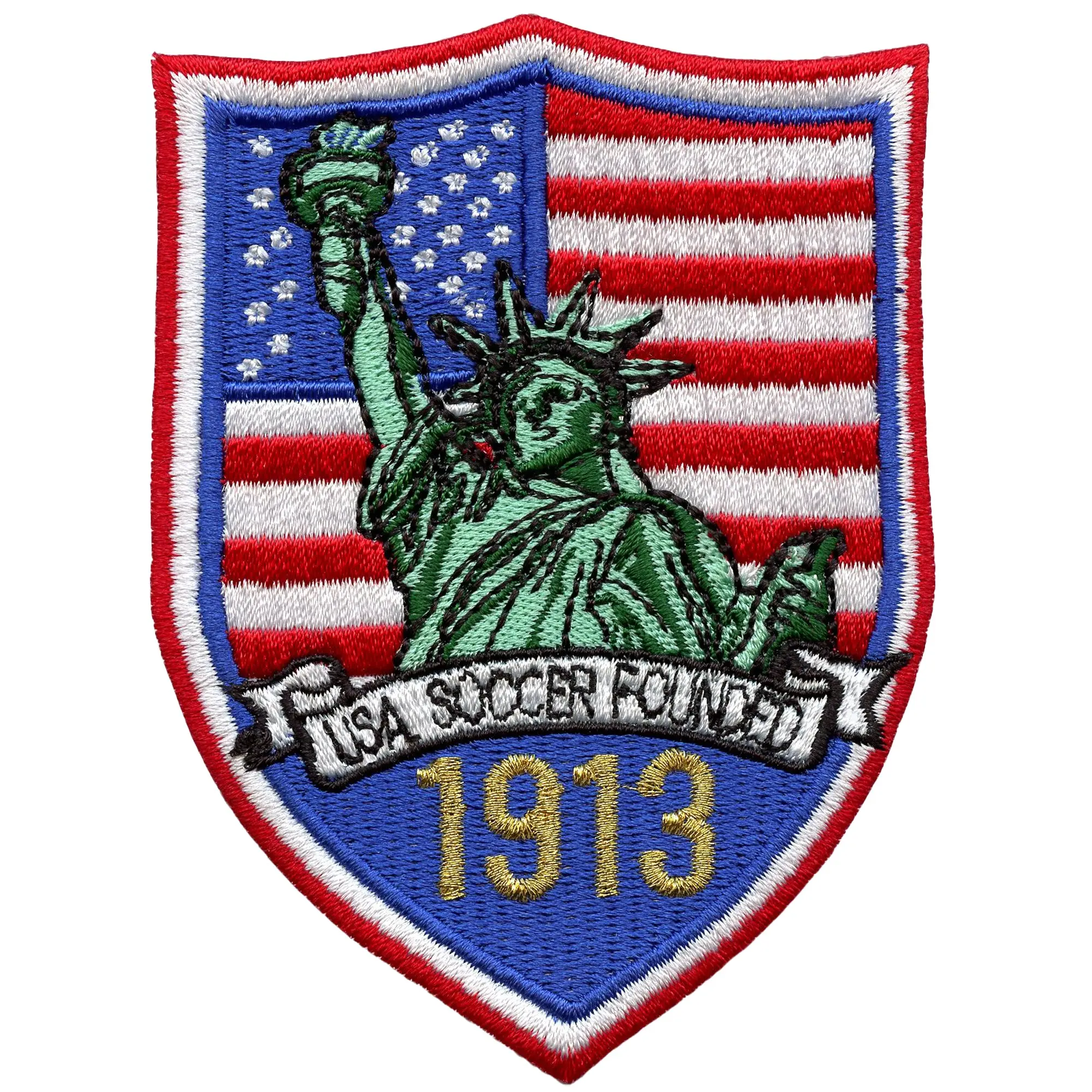 USA Soccer Shield Patch Statue Of Liberty Embroidered Iron-On
