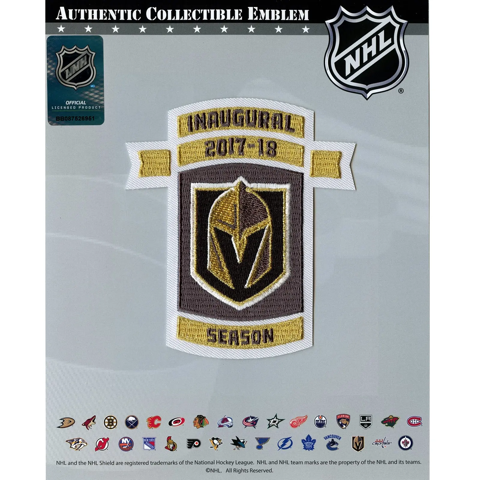 Vegas Golden Knights Inaugural NHL Season Jersey Patch 2017