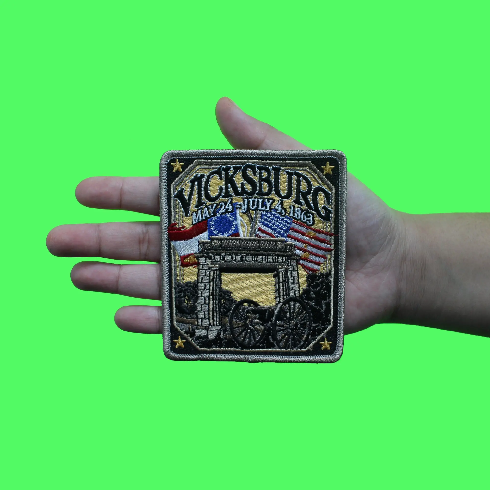 Vicksburg Stars And Stripes Patch Military Mississippi National Park Embroidered Iron On - Image 3