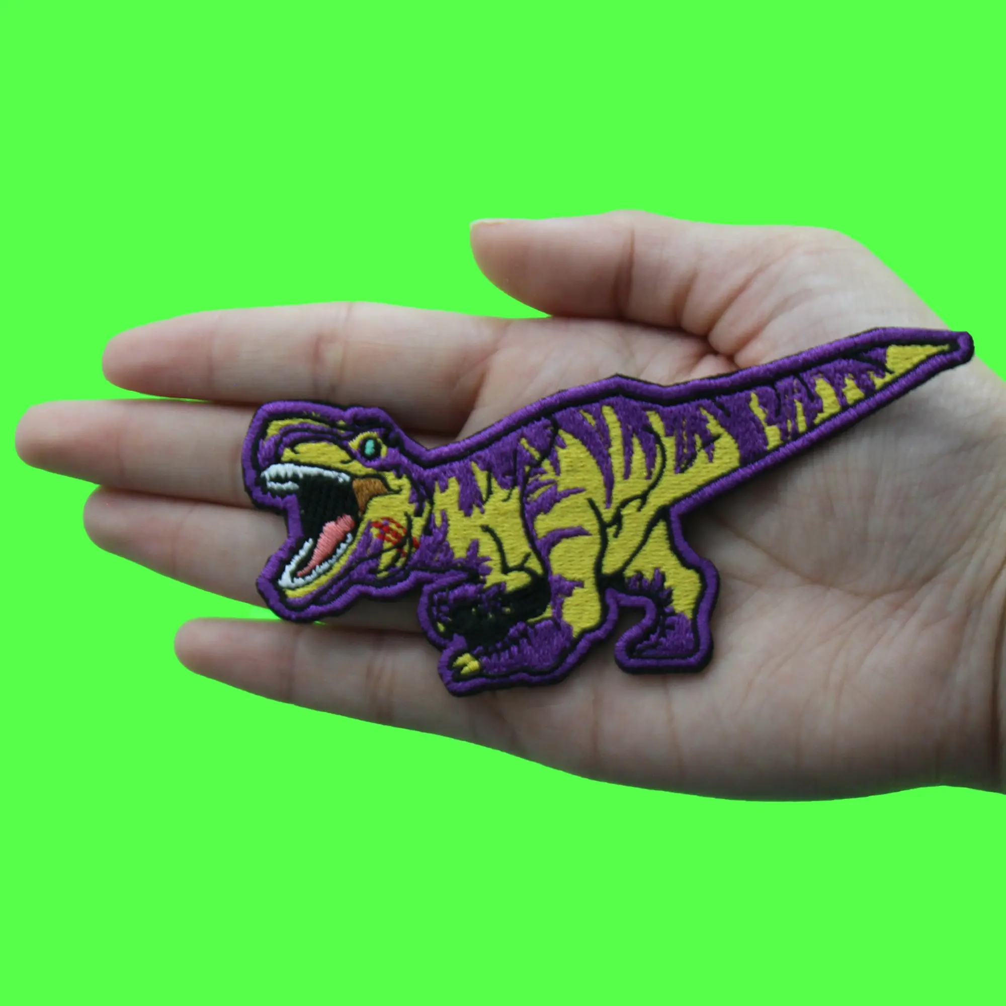Video Game T-Rex Patch Fighting Dinosaur Rage Embroidered Iron On - Image 2