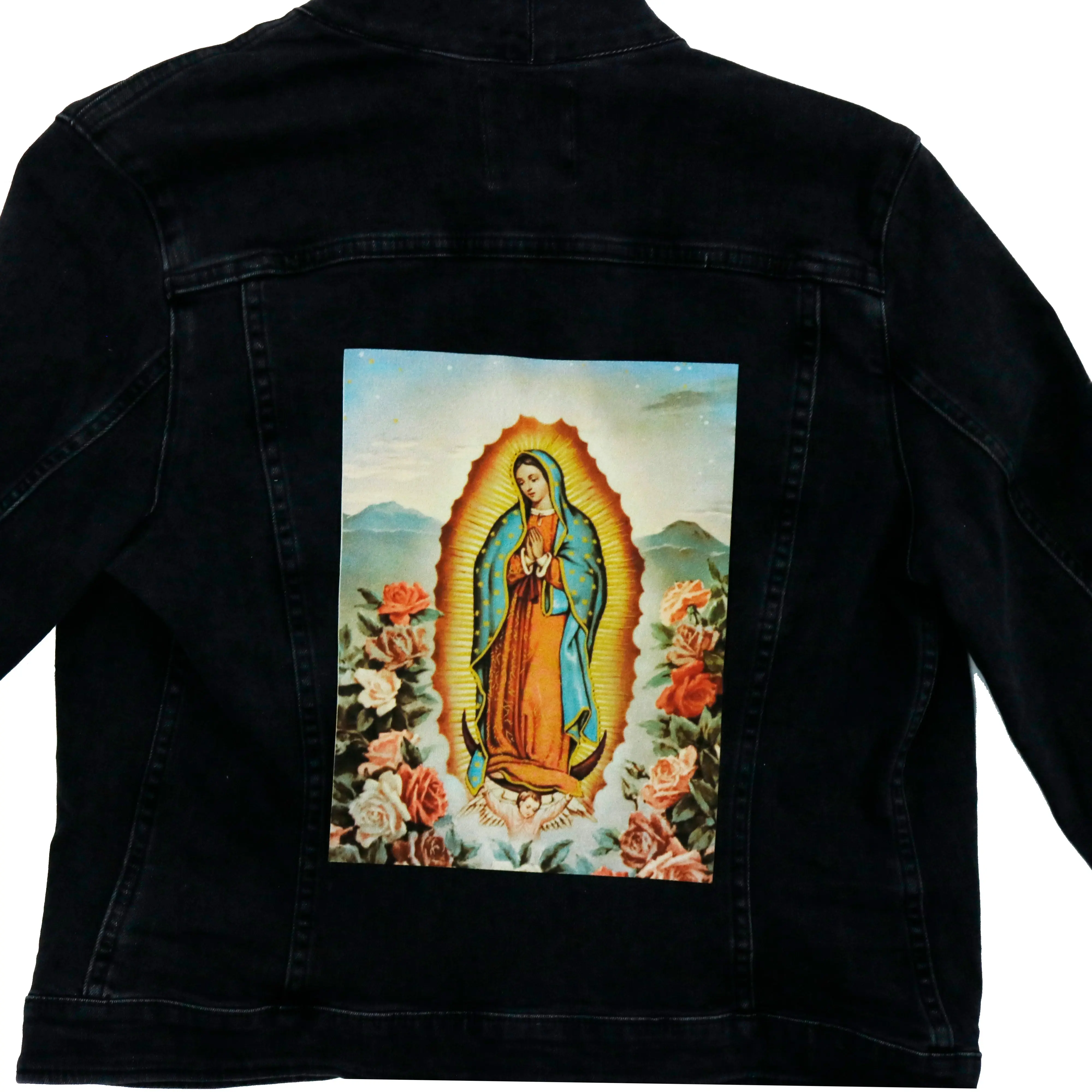 Virgin Mary Praying XL Back Patch Iron-On FotoPatch - Image 2