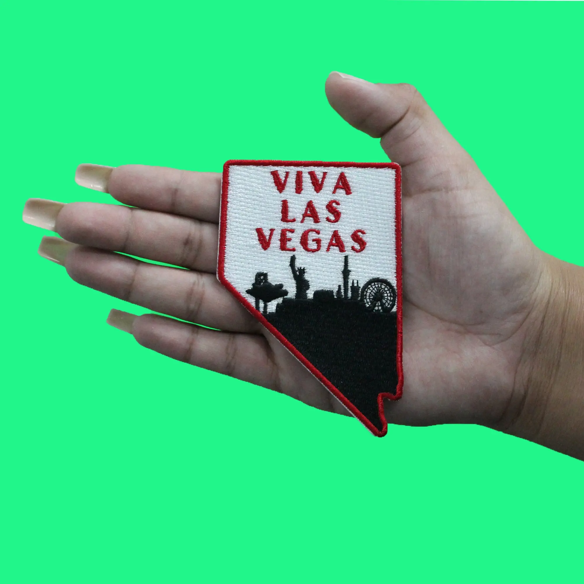 Viva Las Vegas State Patch Nevada City Silhouette Embroidered Iron On - Image 2