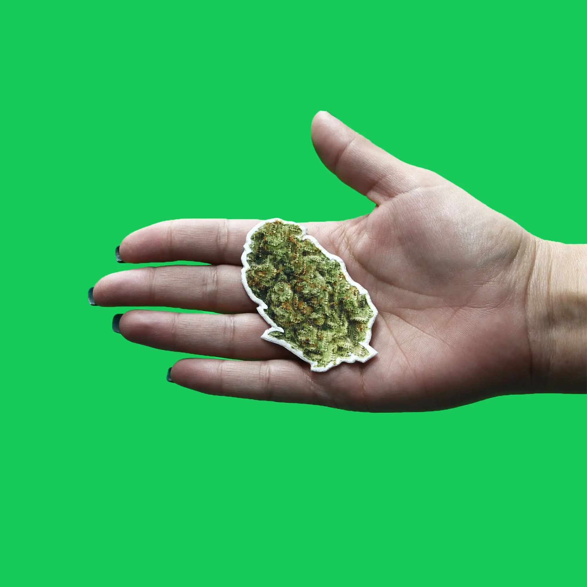 Weed Nug Textured Patch Smoke Stoner Medicinal Embroidered Iron On - Image 2