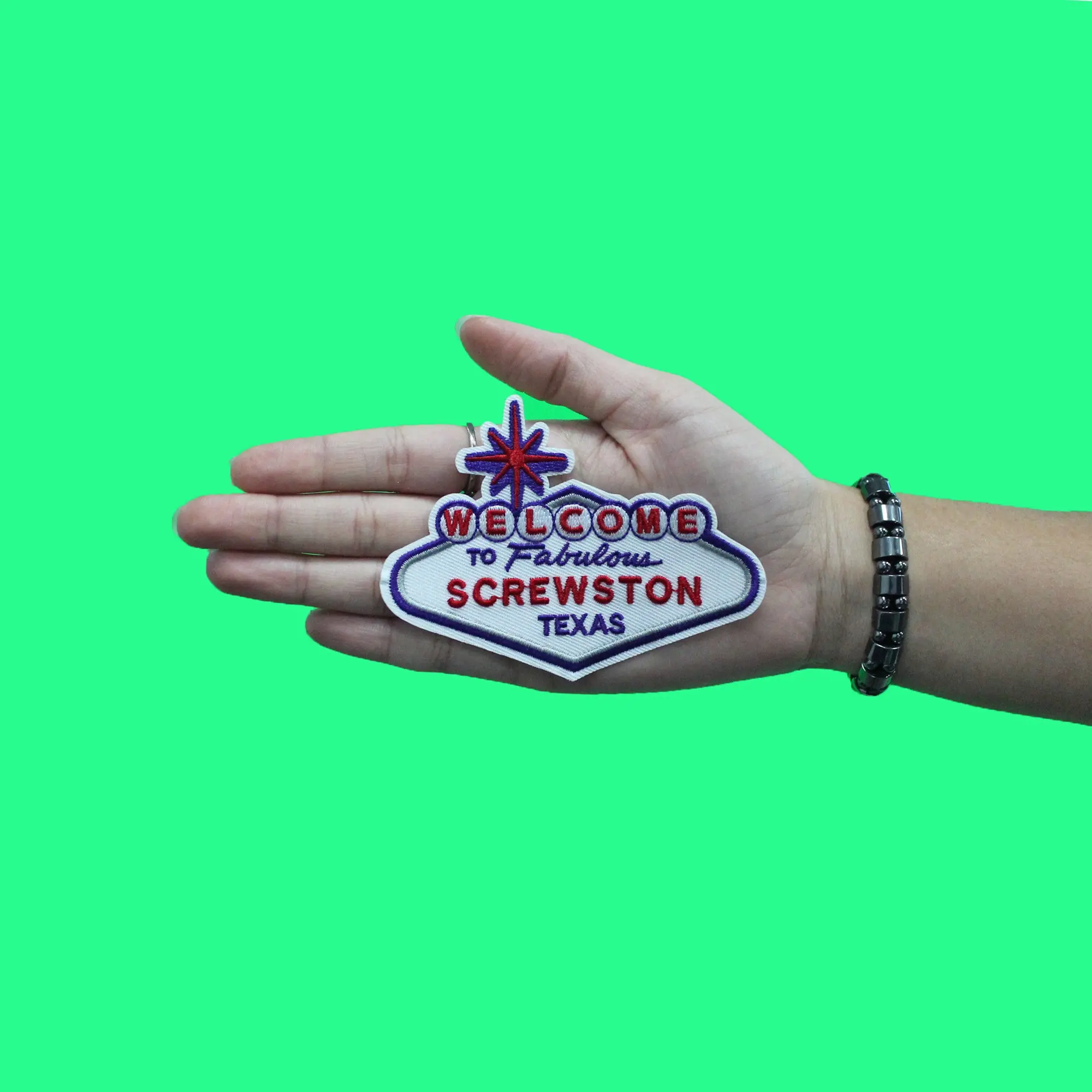 Welcome To Fabulous Screwston Patch Las Vegas Houston Parody Embroidered Iron On - Image 2