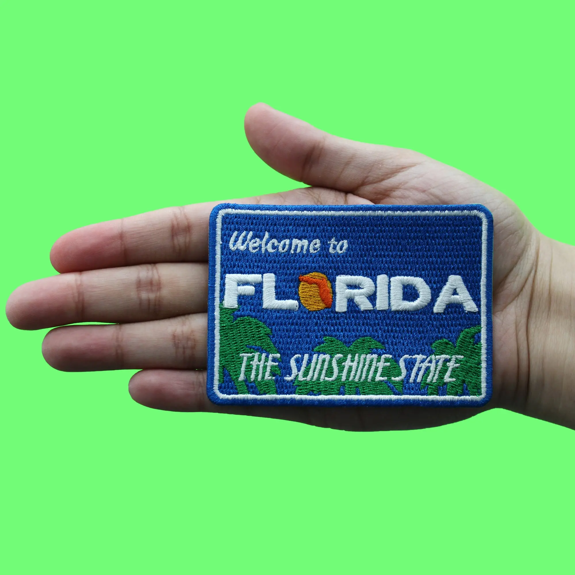 Welcome to Florida Patch Travel Freeway Road Sign Embroidered Iron On - Image 2