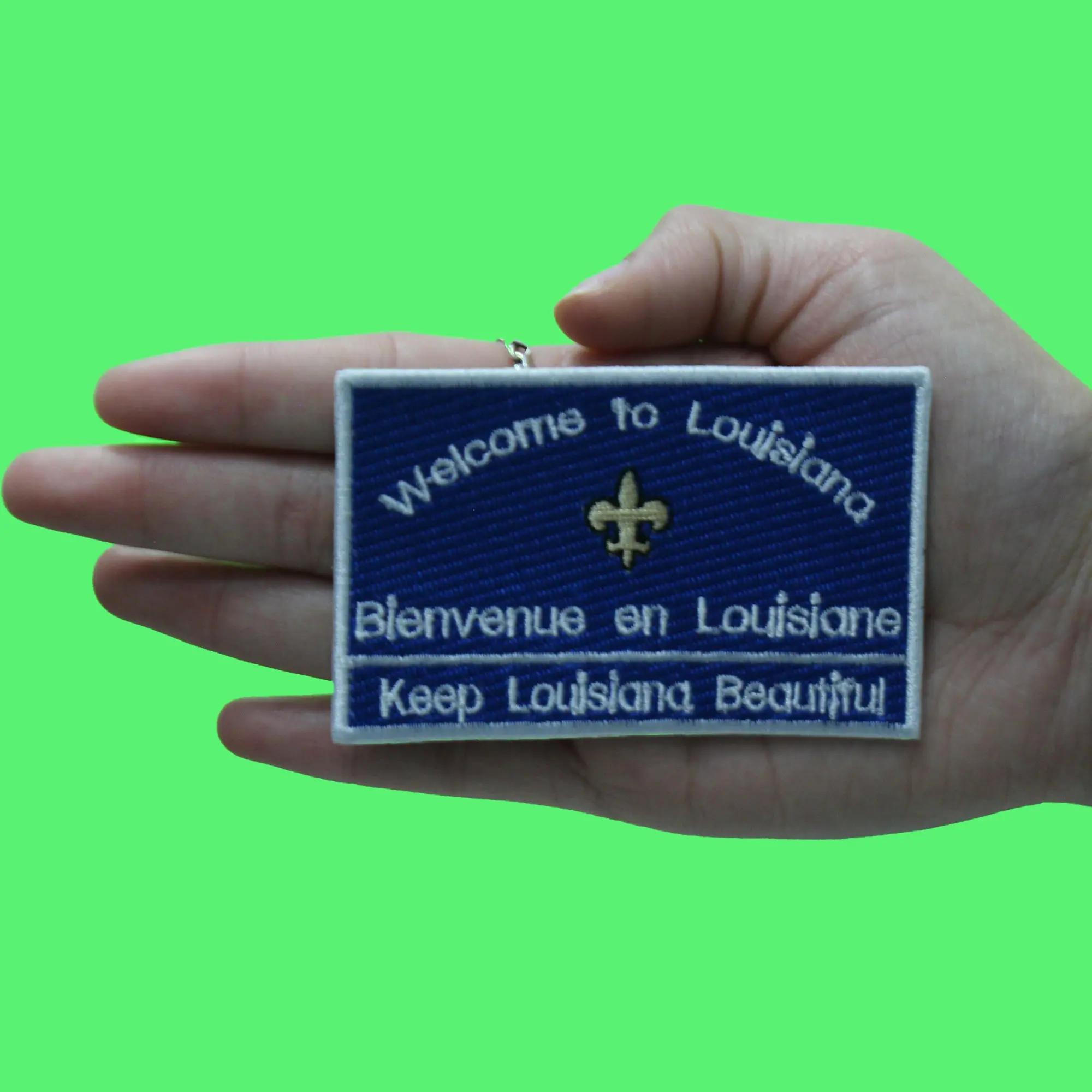 Welcome To Louisiana Patch Freeway Sign Beautiful Embroidered Iron On - Image 2