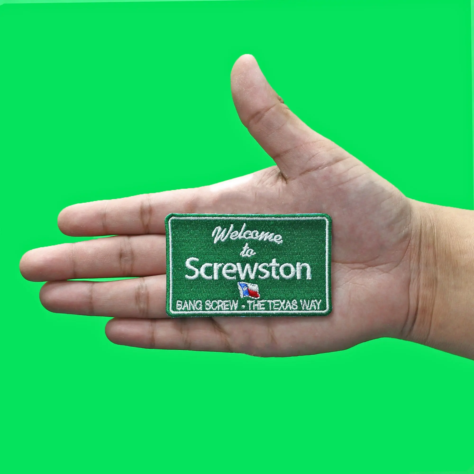 Welcome To Screwston Patch Sign Bang Screw  Embroidered Iron On - Image 3