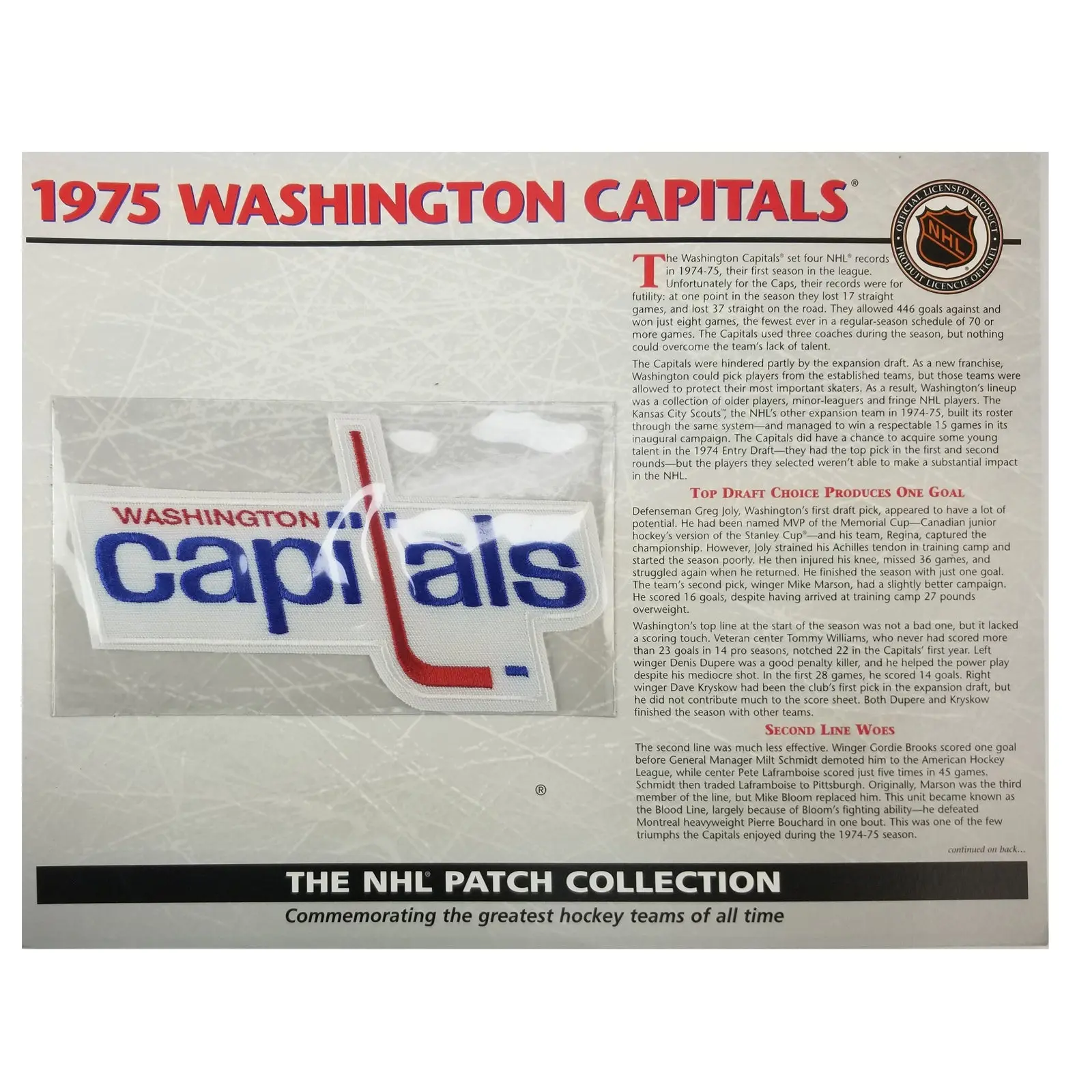 Willabee & Ward NHL Patch Collection Greatest Teams Of All Time With Stat Card - Image 6