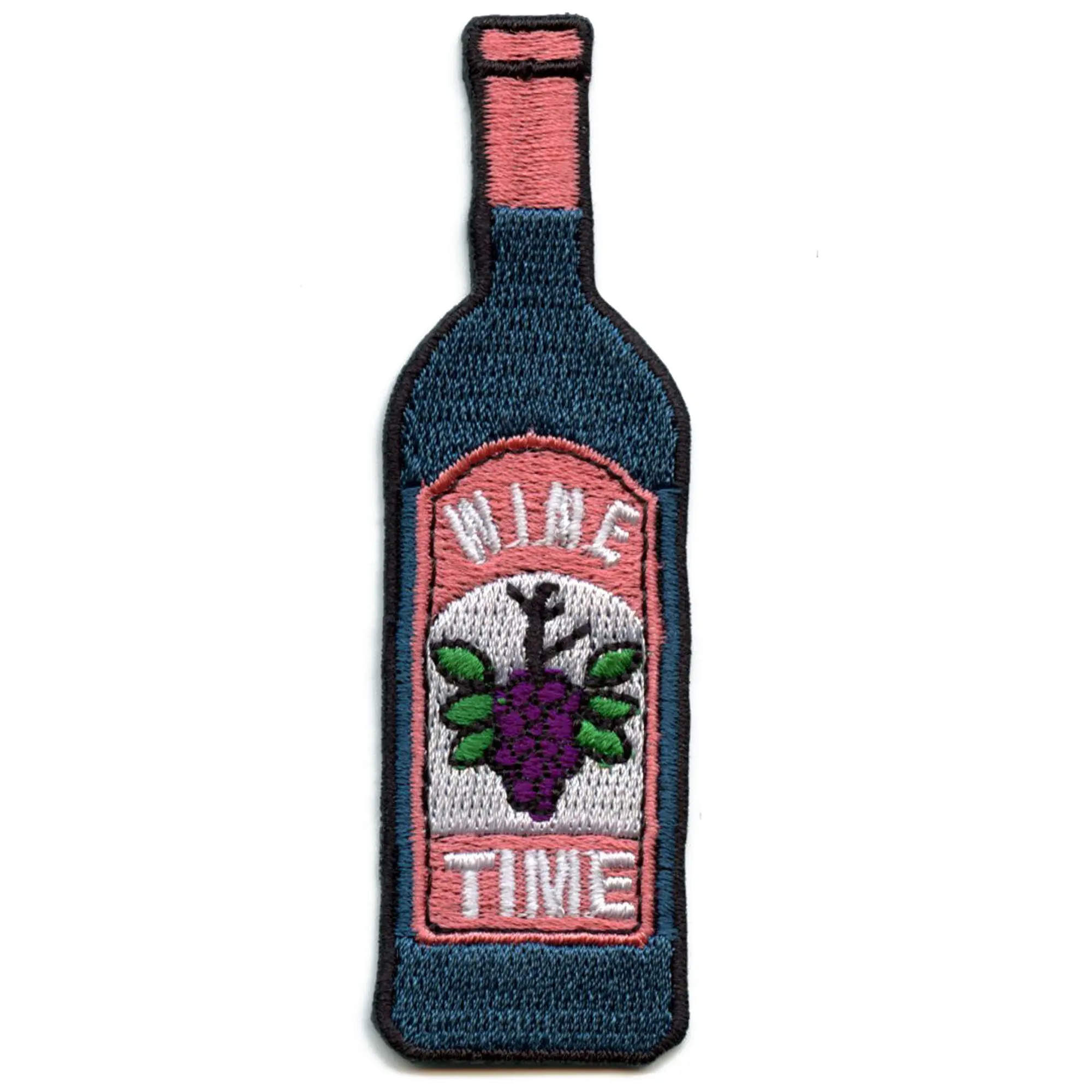 Wine Time Bottle Patch Fancy Sweet Juice Embroidered Iron On