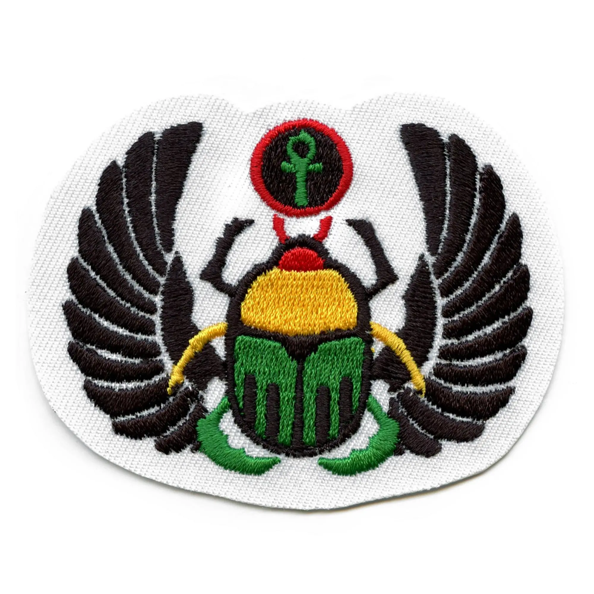 Winged Scarab Beetle Patch Egyptian Pharaoh Embroidered Iron On