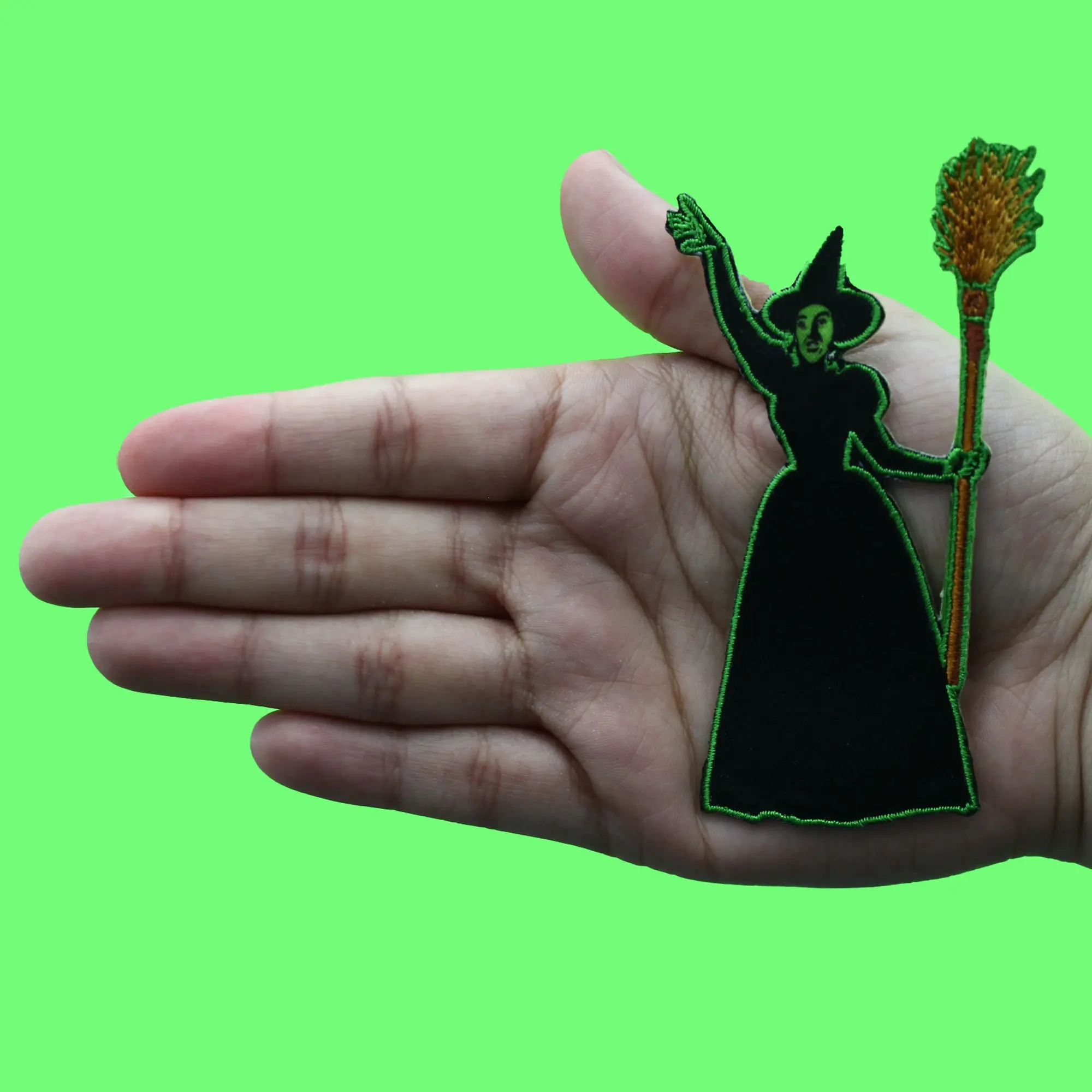Wizard Of Oz Portrait Patch Wicked Witch Broom Sublimated Embroidery Iron On - Image 2