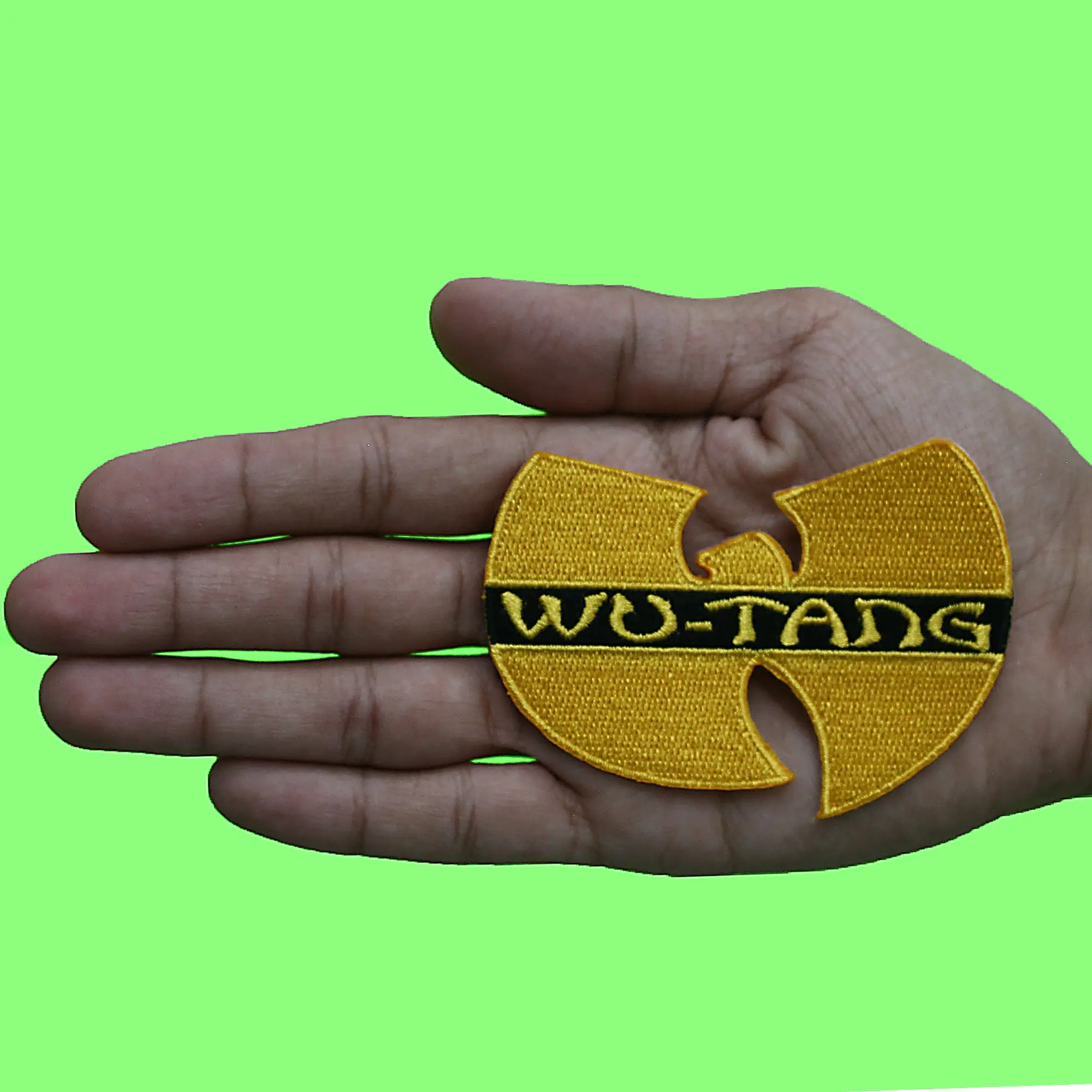 Wu Tang Clan Music Patch Hip Hop Yellow Logo Embroidered Iron On - Image 2