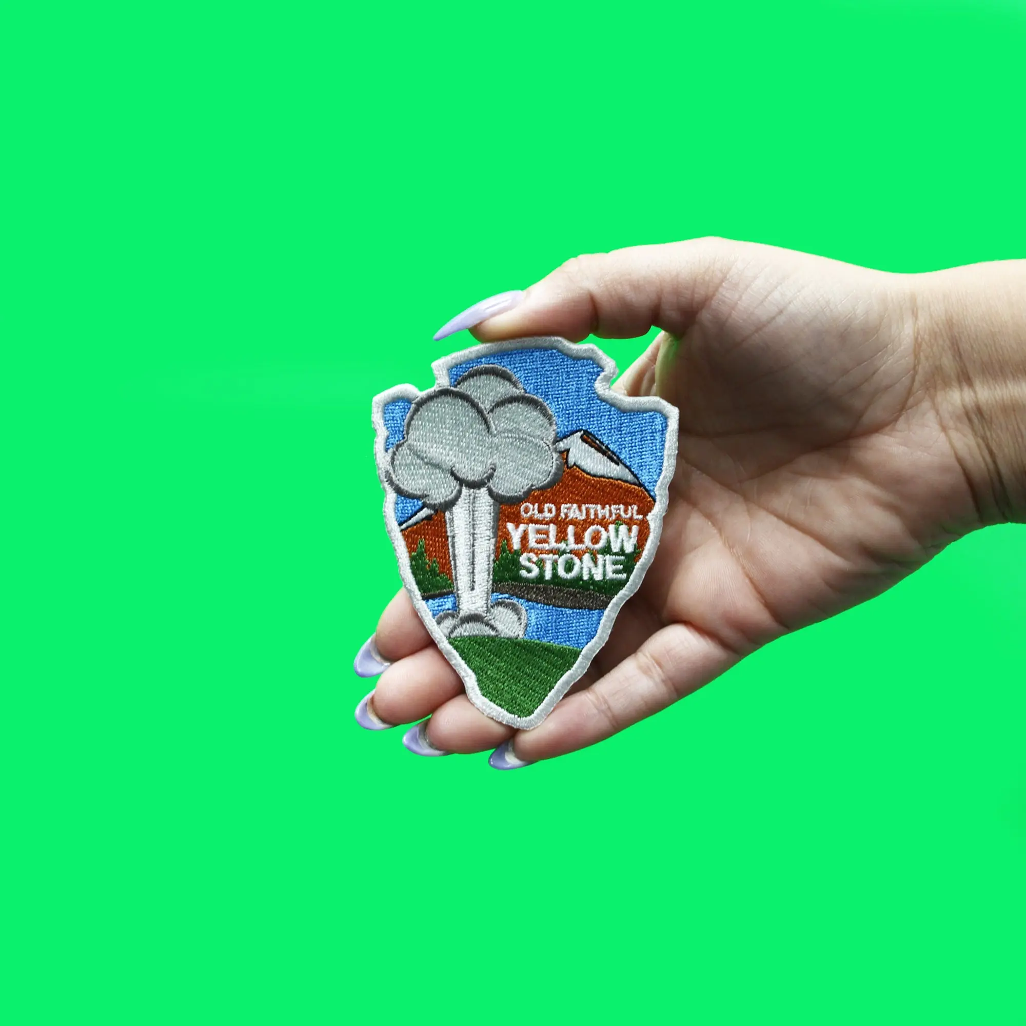 Yellowstone Old Faithful Travel Patch National Park Embroidered Iron On - Image 2