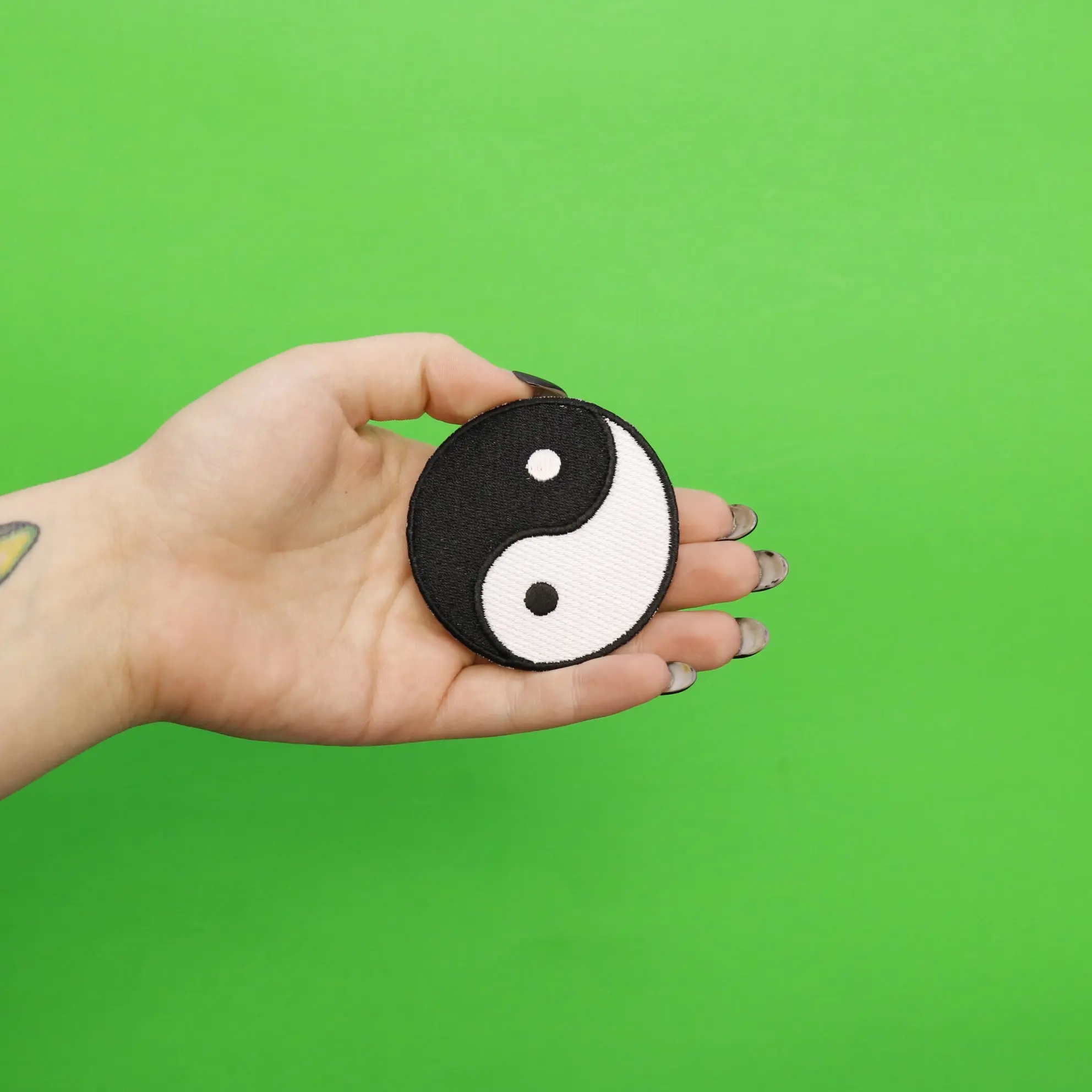 Yin Yang Symbol Embroidered Iron On Patch - Image 2