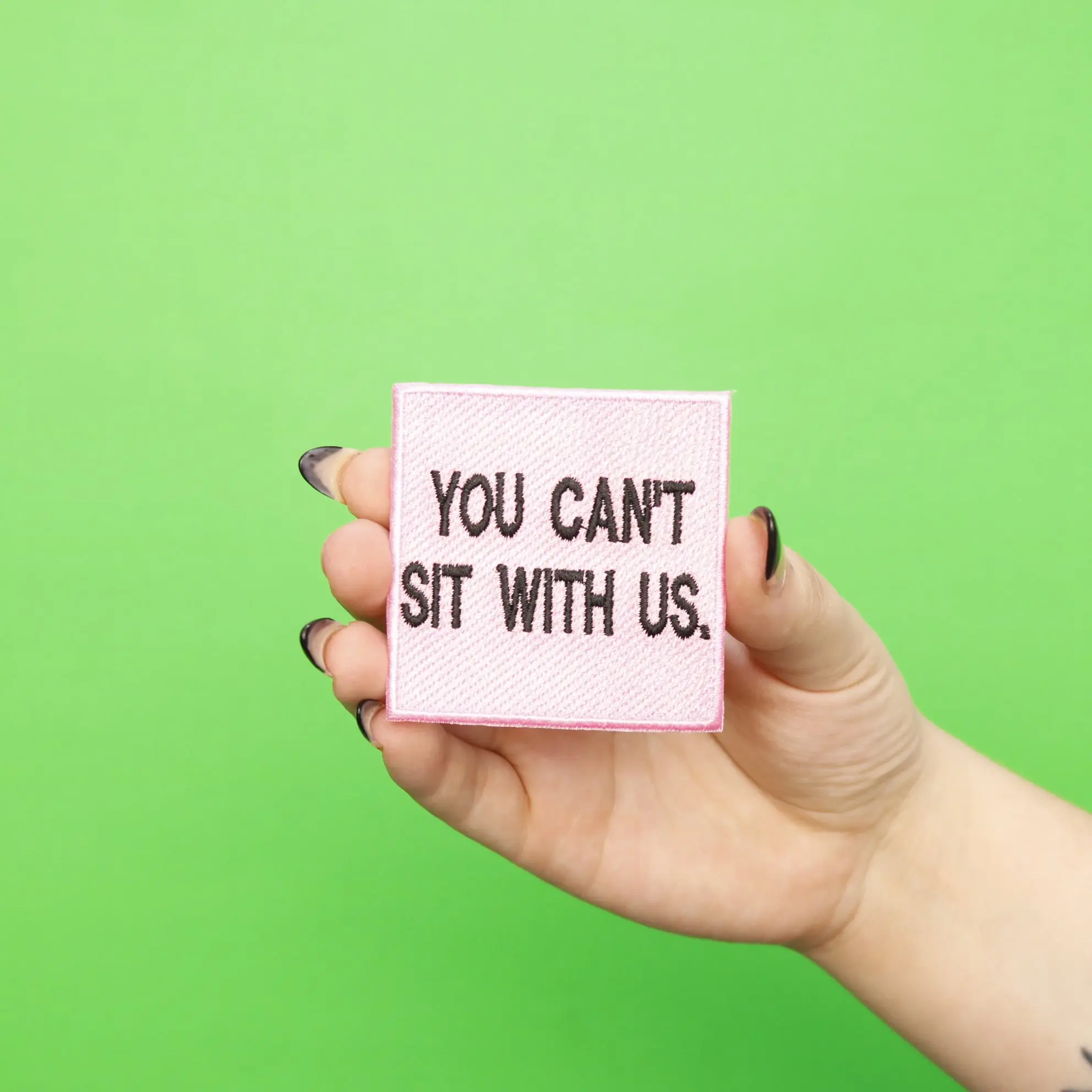 You Can't Sit With Us Box Embroidered Iron On Patch - Image 2