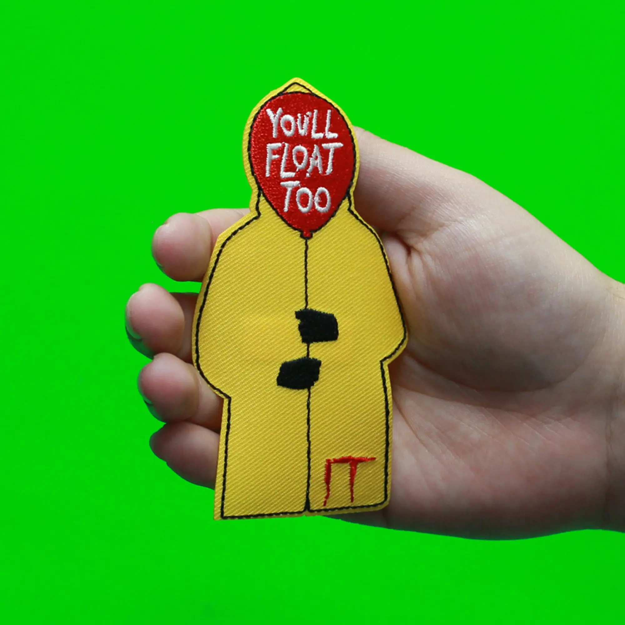 IT Youll Float Too Raincoat Patch Horror Classic Embroidered Iron On - Image 2