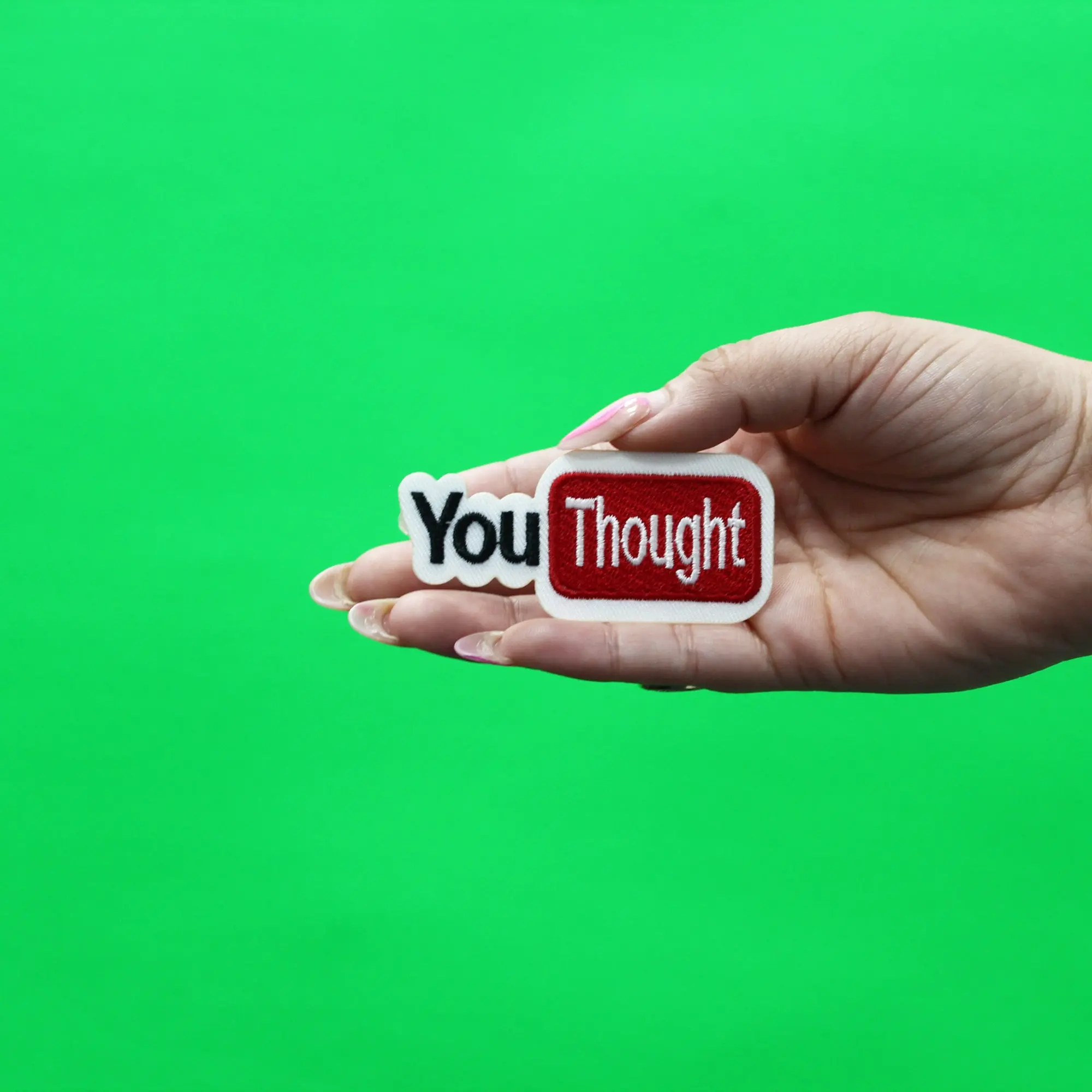 YouThought Funny Parody Embroidered Iron On Patch - Image 2