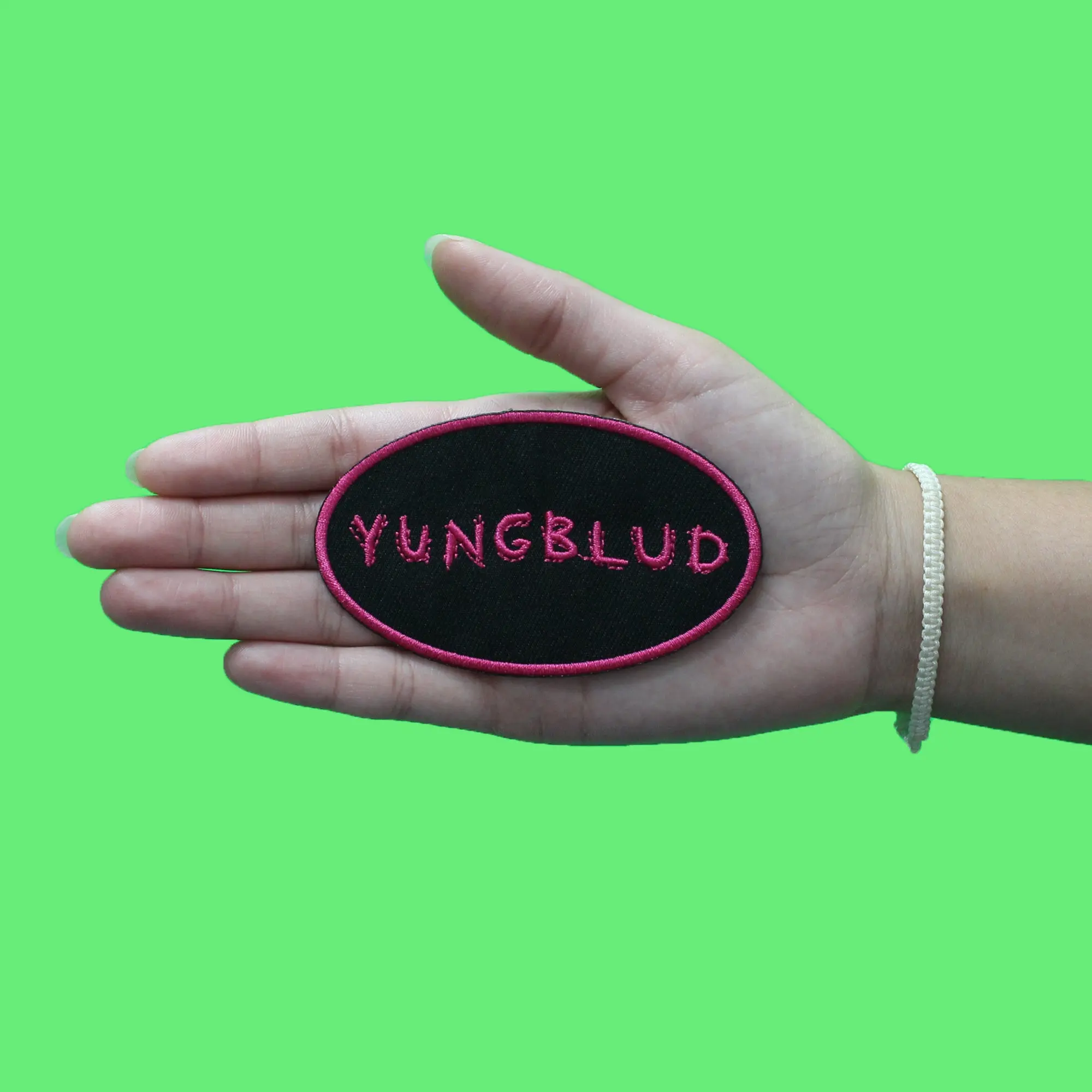 Yungblud Pink Scratch Logo Patch Pop Punk England Embroidered Iron On - Image 2