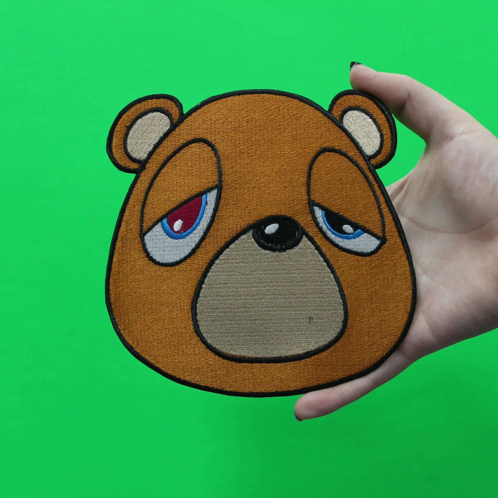 YZY Bear Droopy Eyes Large Embroidered Iron On Patch - Image 2