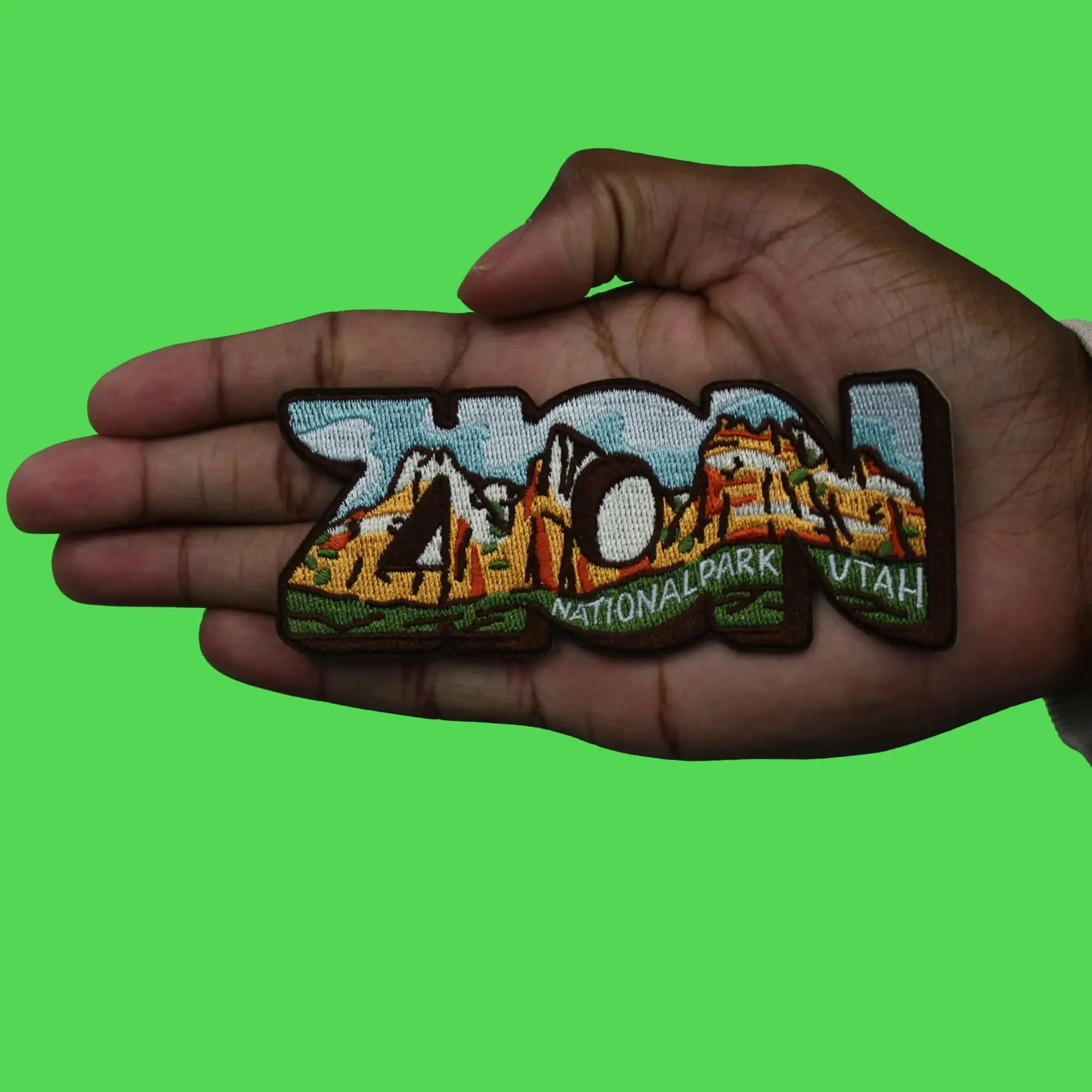 Zion National Park Travel Patch Utah Word Collage Embroidered Iron On - Image 3